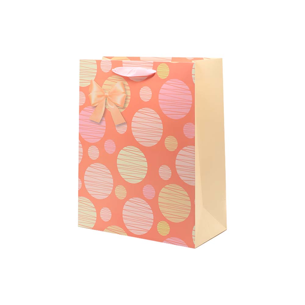 Gift Paper Bag Polka Dot 30x12cm Large