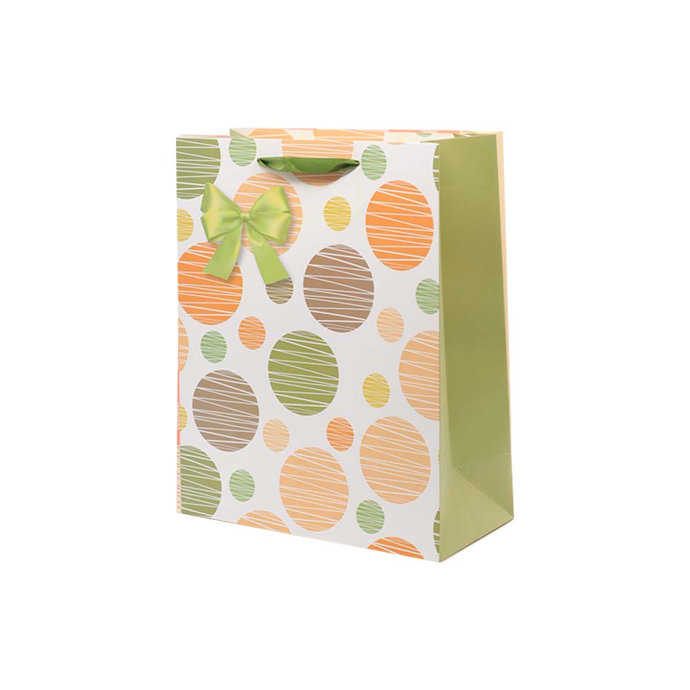 Gift Paper Bag Polka Dot 30x12cm Large