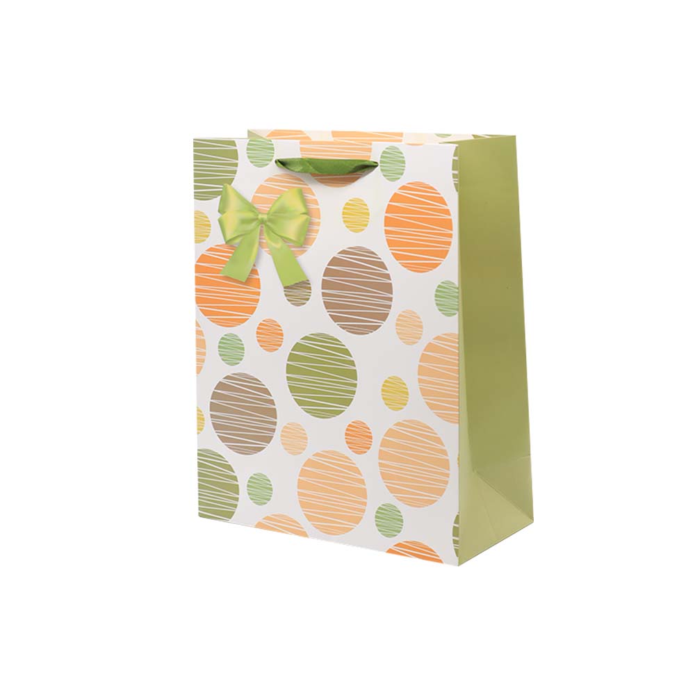 Gift Paper Bag Polka Dot 26x12cm Medium