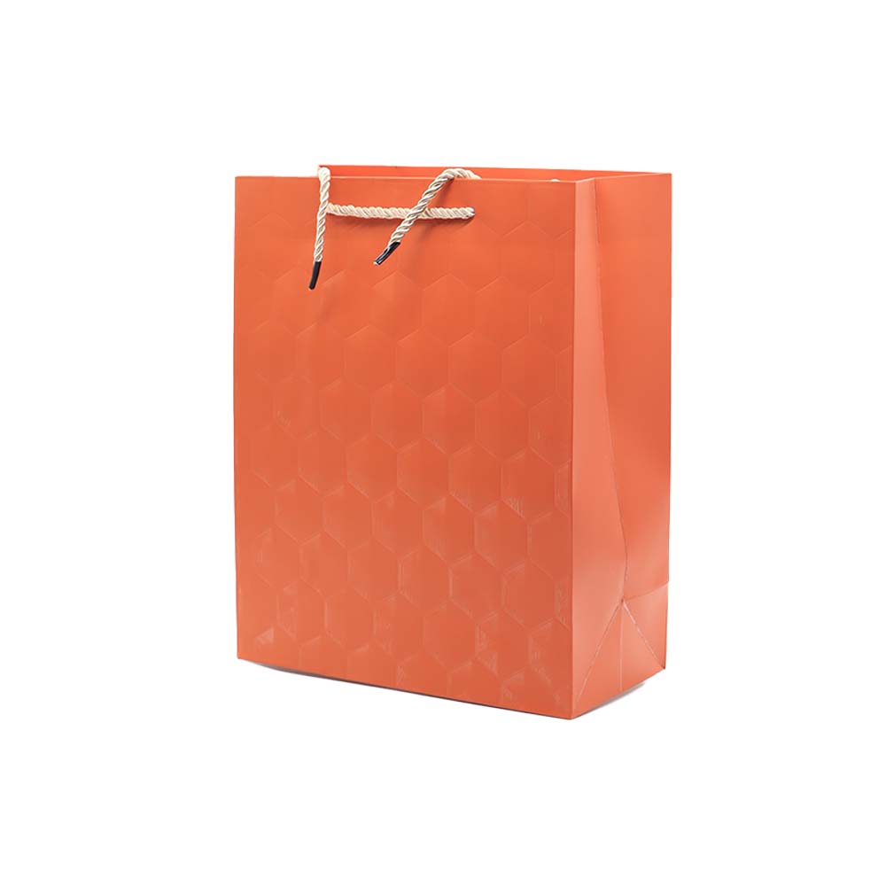 Gift Paper Bag Hex Embossed 26x32cm Large