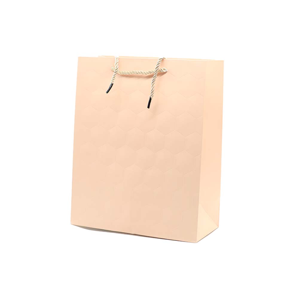 Gift Paper Bag Hex Embossed 26x32cm Large