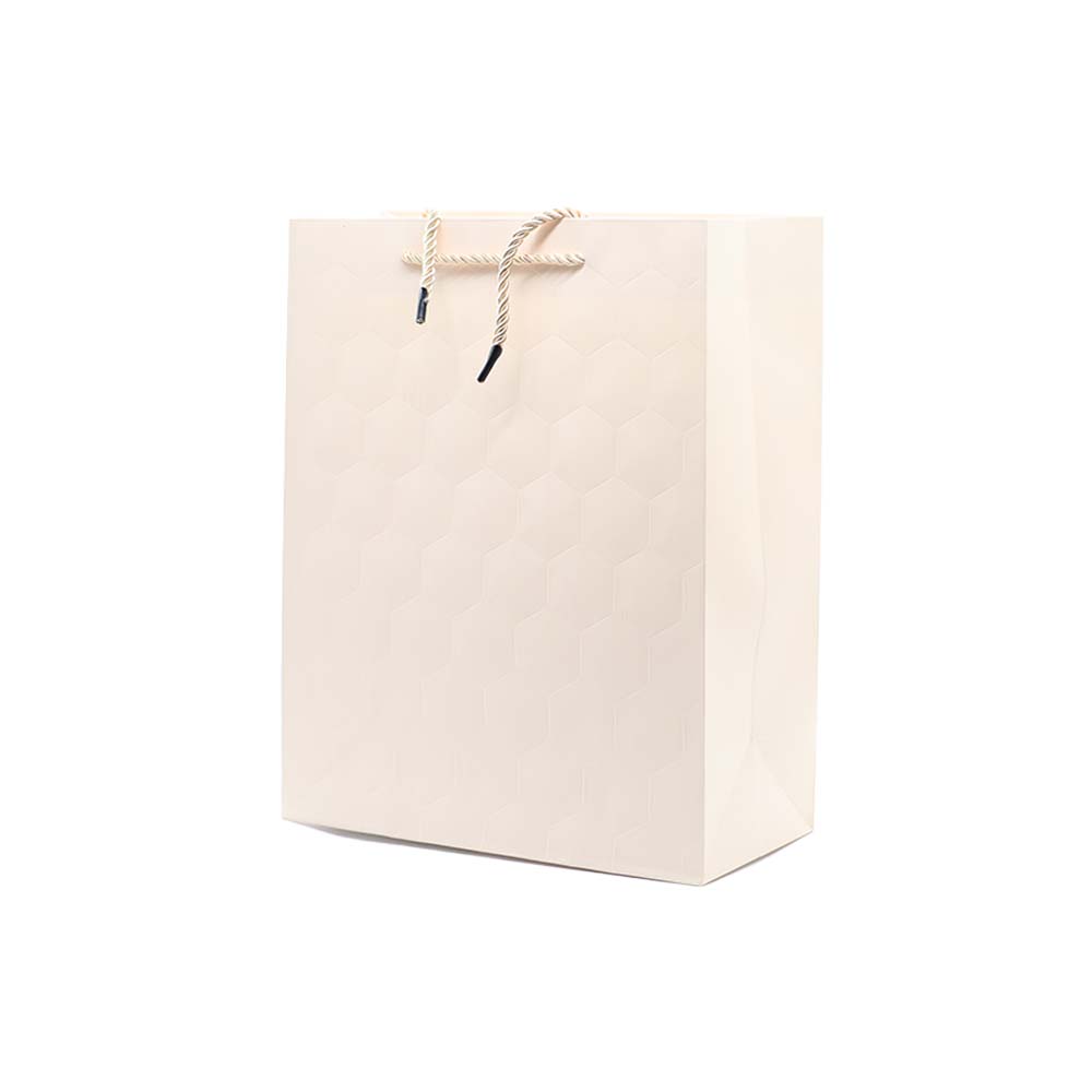 Gift Paper Bag Hex Embossed 26x32cm Large