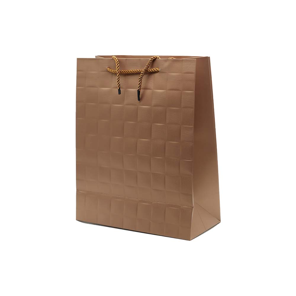 Gift Paper Bag Check Embossed 26x32cm Large