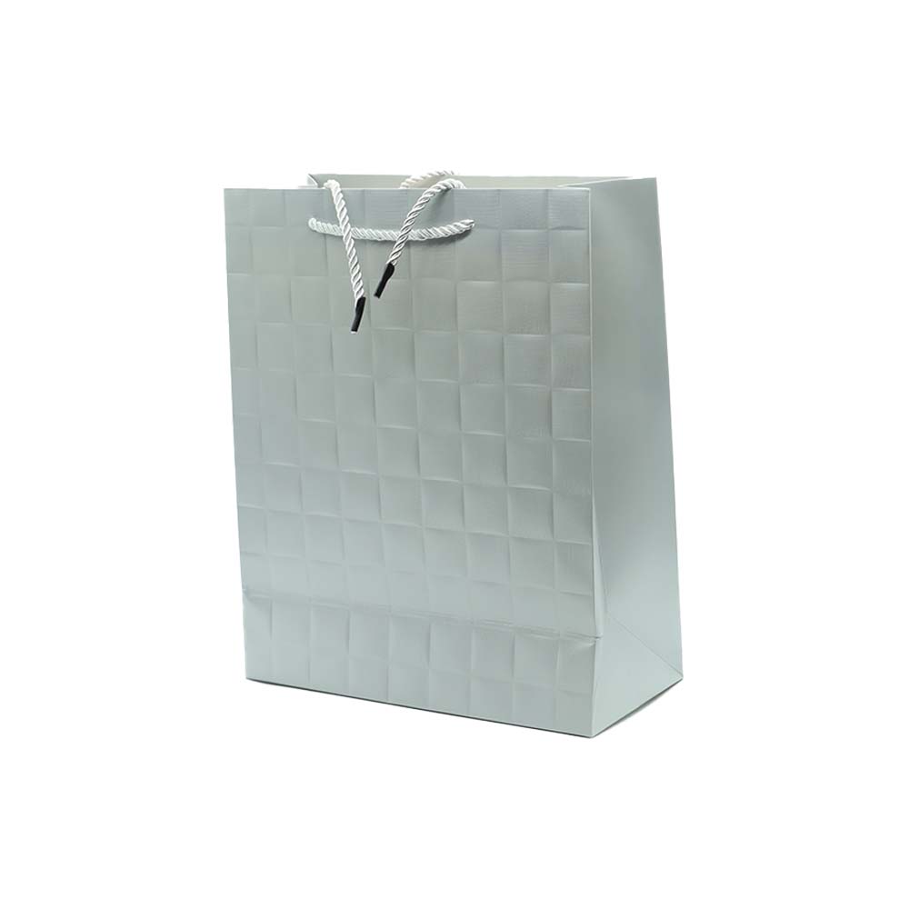 Gift Paper Bag Check Embossed 26x32cm Large