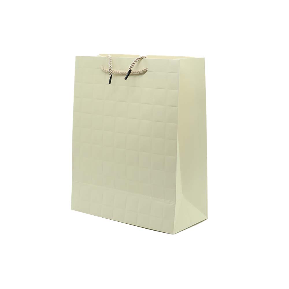 Gift Paper Bag Check Embossed 26x32cm Large