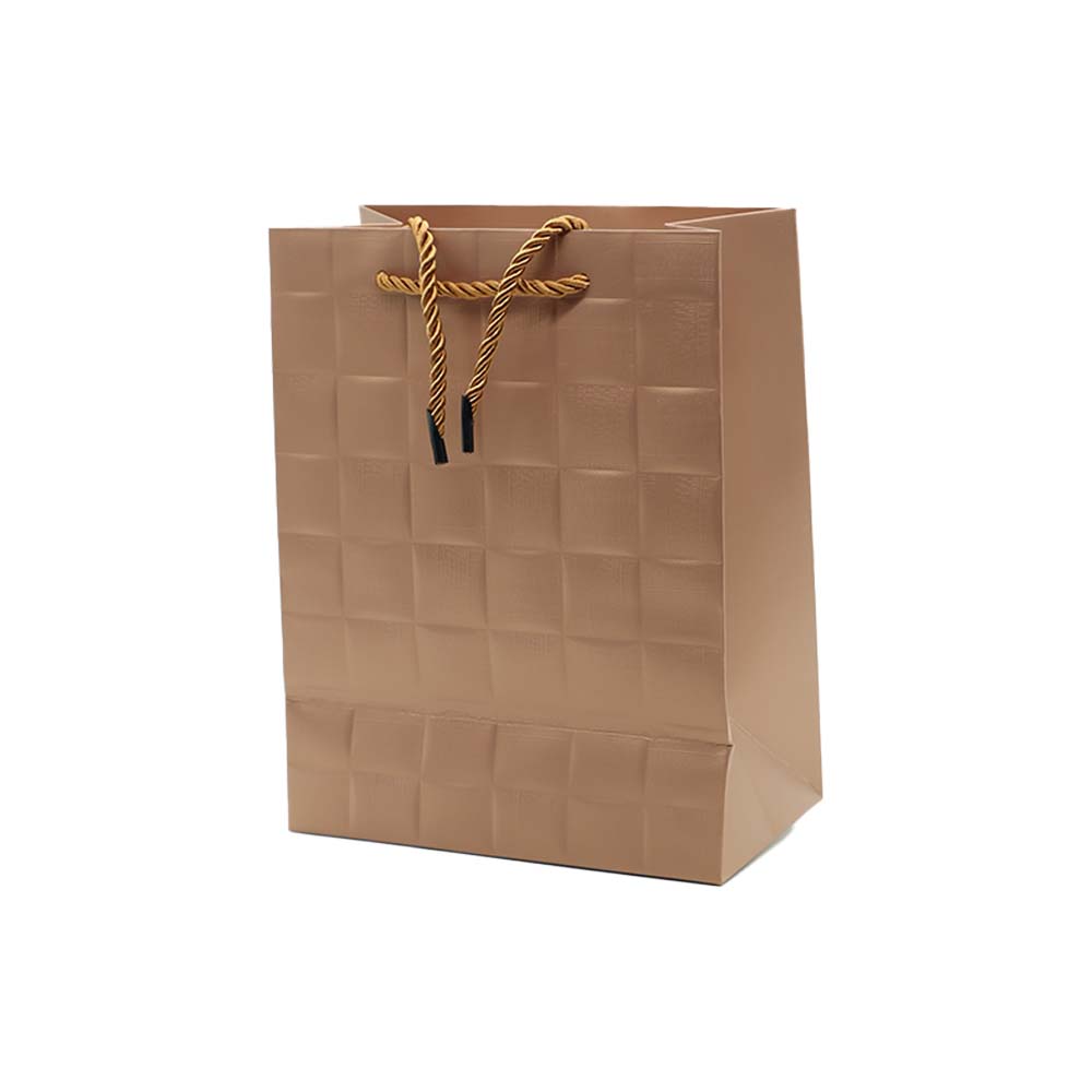 Gift Paper Bag Check Embossed 18x23cm Medium