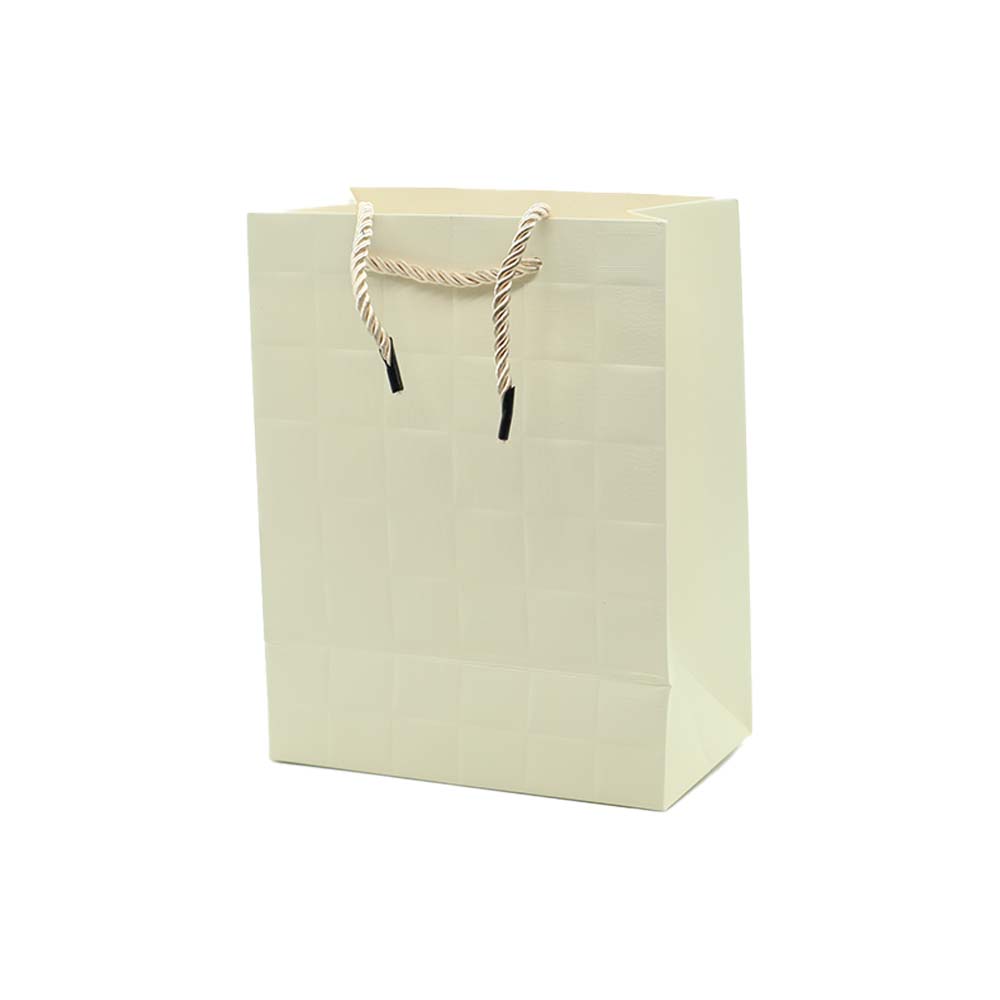 Gift Paper Bag Check Embossed 18x23cm Medium