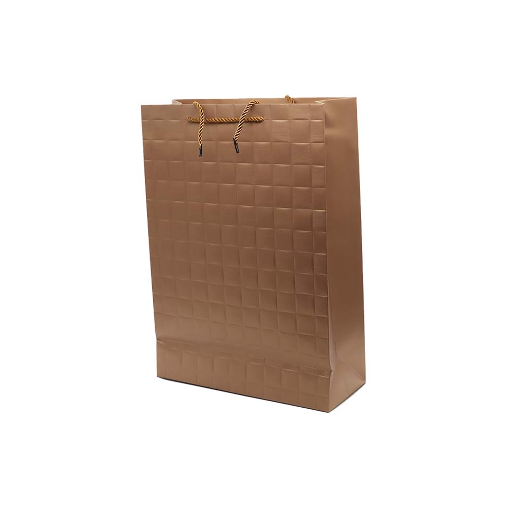 Gift Paper Bag Check Embossed 30x42cm Extra Large