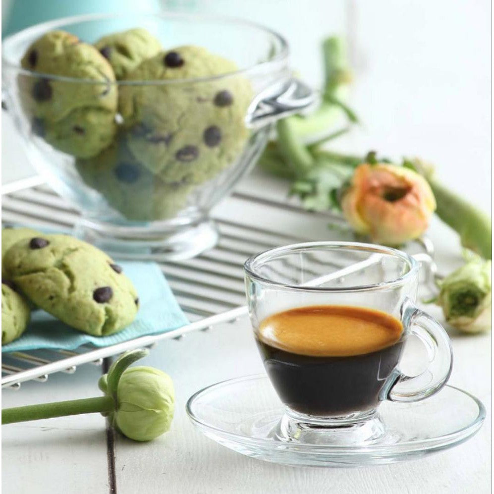 LAV Roma 225ml Glass Cup & Saucer Set 12pc SGN1860