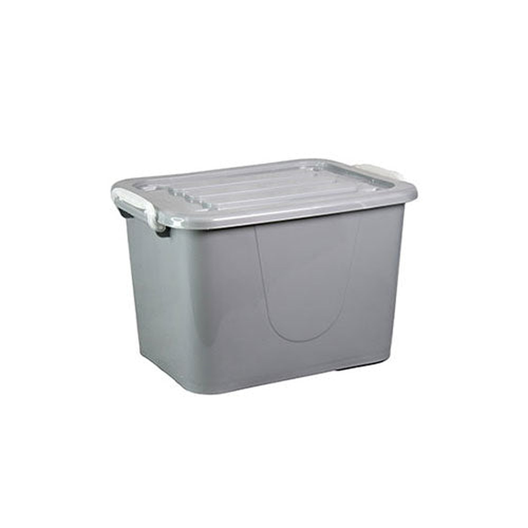 30L Storage Utility Container Box Clip Lock Lid & Wheels Nu Ware