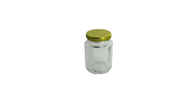Glass Caniser Jar Hexagon 100ml GL2817