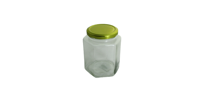 Glass Canister Jar 500ml Hexagon GL2819