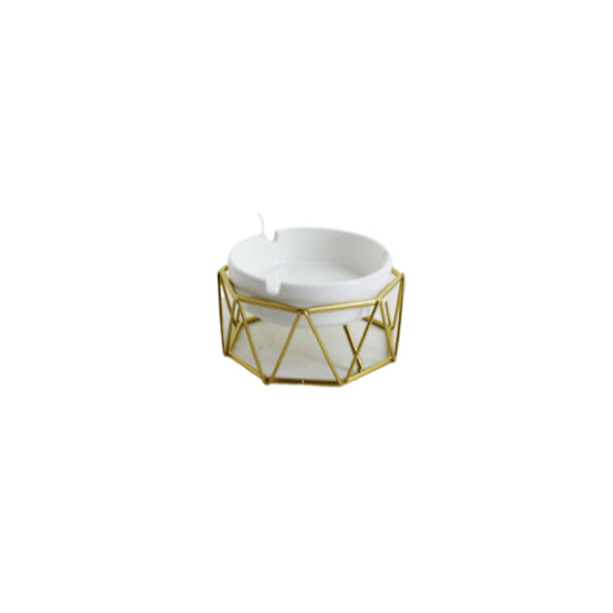 Porcelain Ashtray with Gold Stand Gold  XKD013