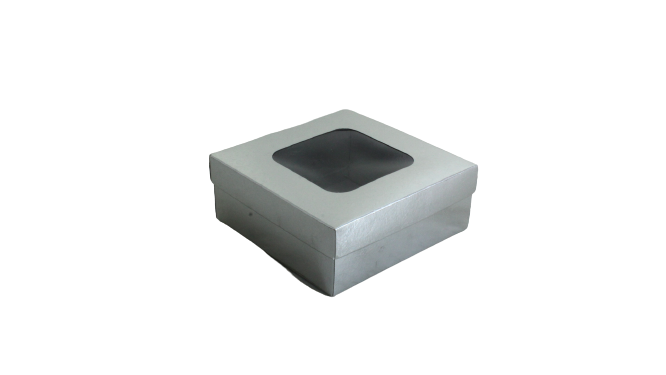 Gift Biscuit Paper Box Silver 12x12cm XPP247-S