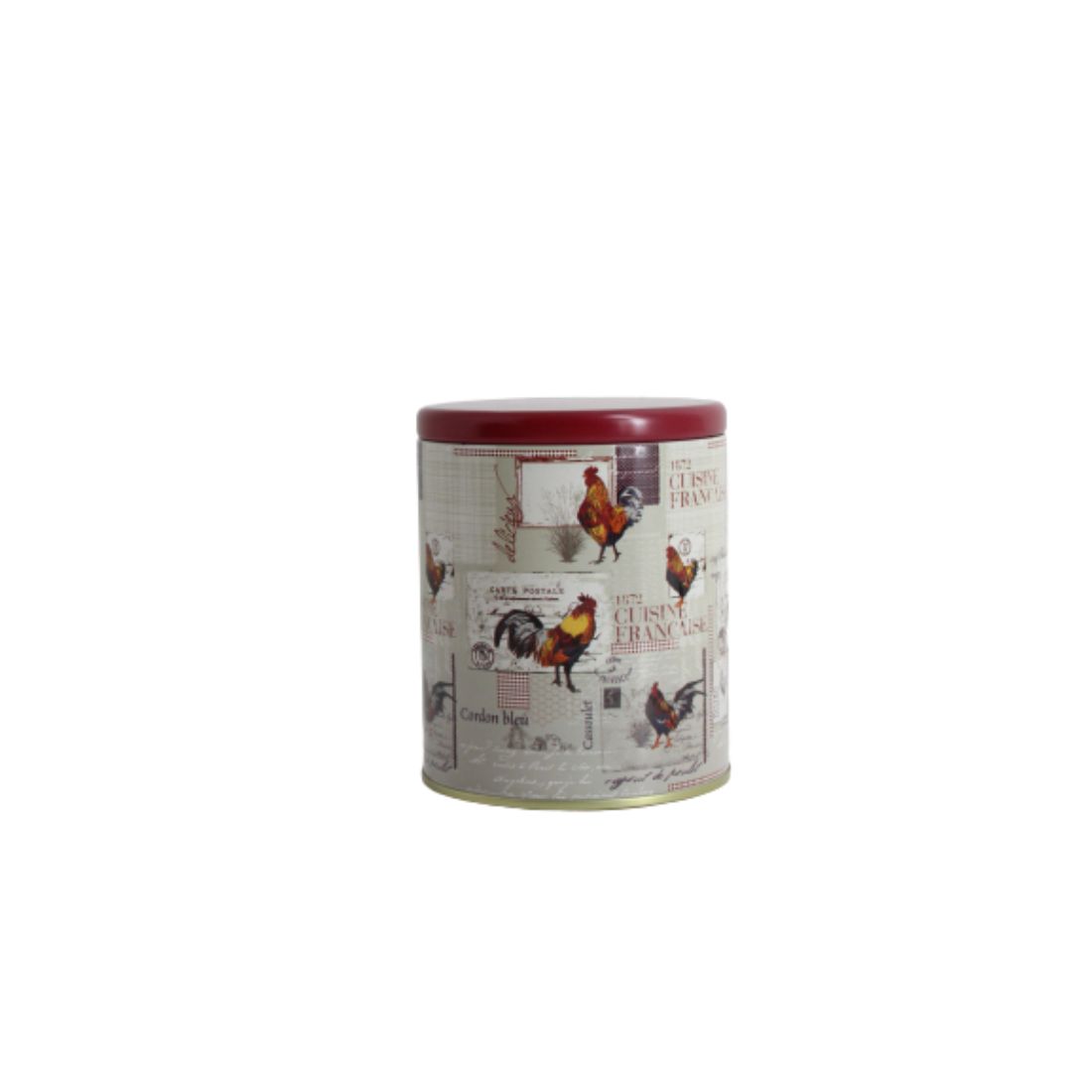 Canister Tin with Print Rooster Red Stainless Steel MAV9517