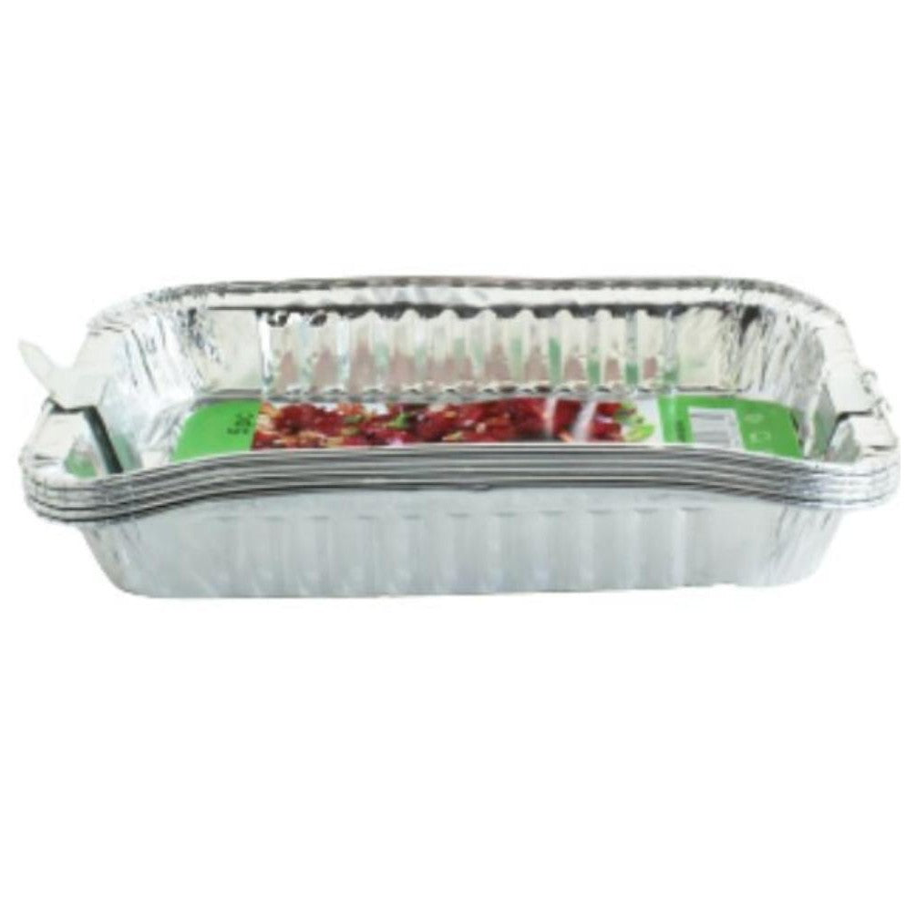 Aluminium Foil Cake Pan Container Disposable Rectangular 5pack WBAK006