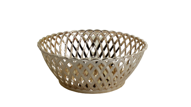 Plastic Serving Fruit Basket Silver 25.5 x 9.5cm XP1263