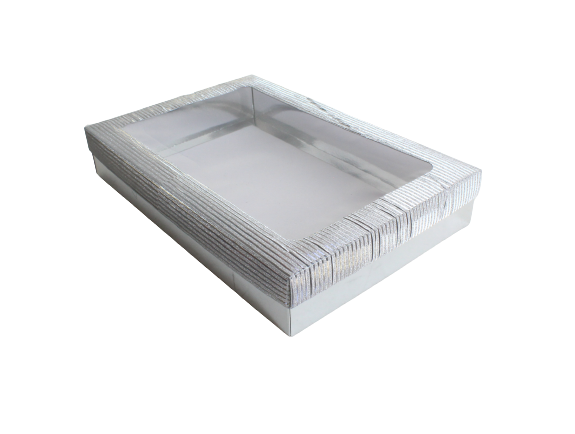 Gift Biscuit Paper Box 30x20x5cm Silver XPP296-S