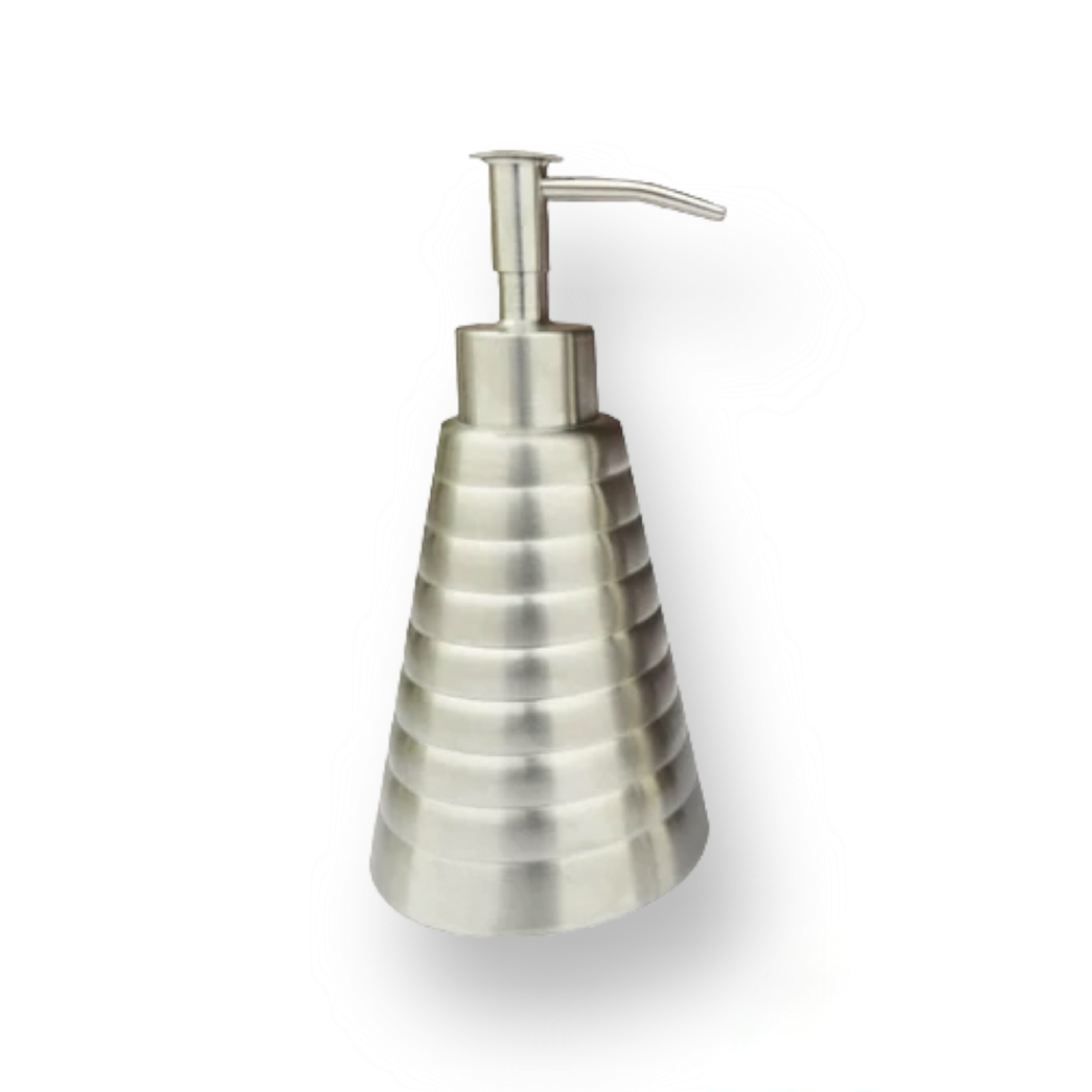 Liquid Hand Soap Dispenser Silver Stainless Steel Ribbed 055