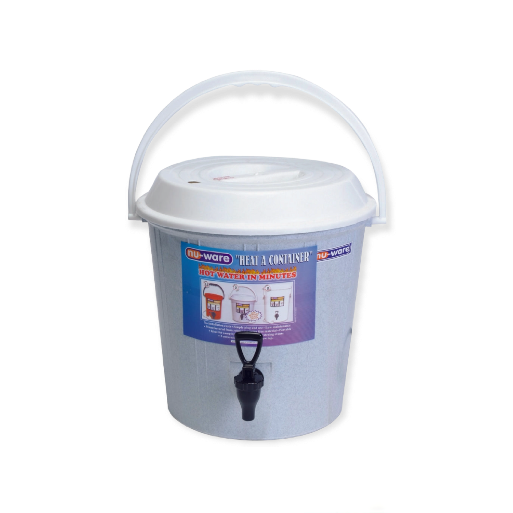 25L Plastic Container with Tap - Heat-A-Container Nu Ware