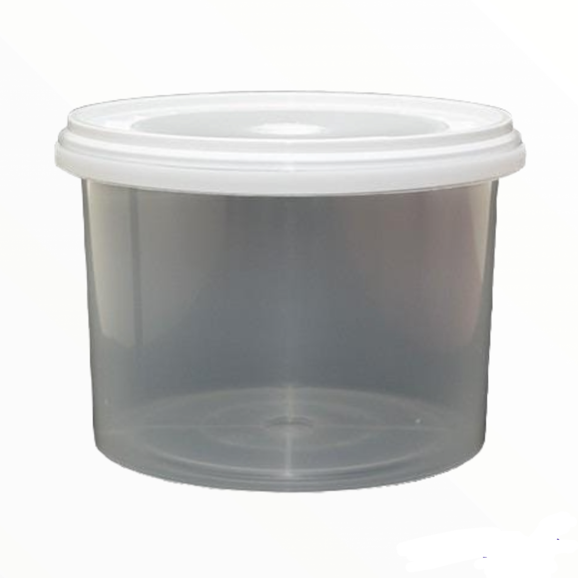Plastic Clear Tub 500ml General Purpose Transparent with White Lid