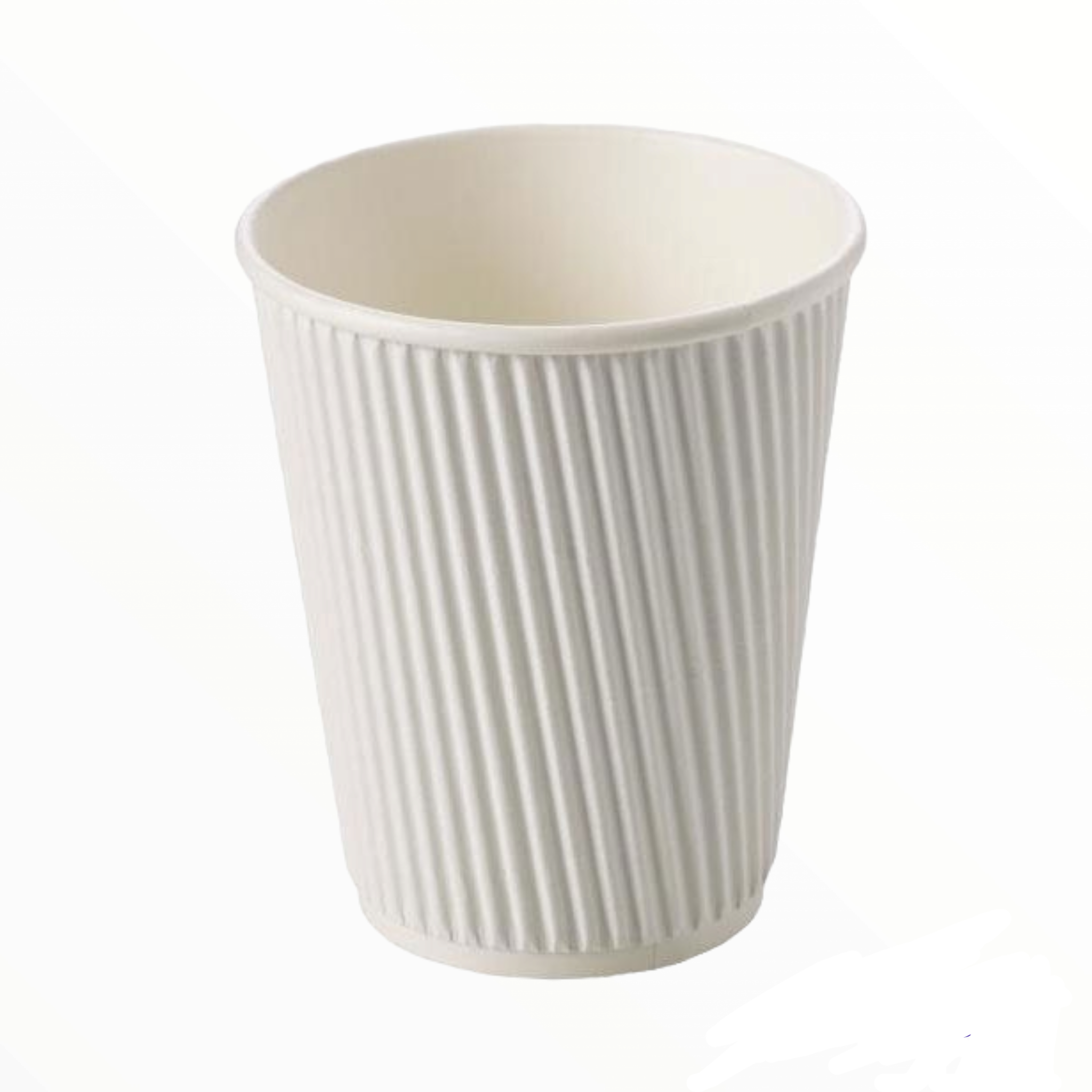 250ml Disposable Ripple Paper Coffee Cups Vertical with Black Sip Lid 5pack