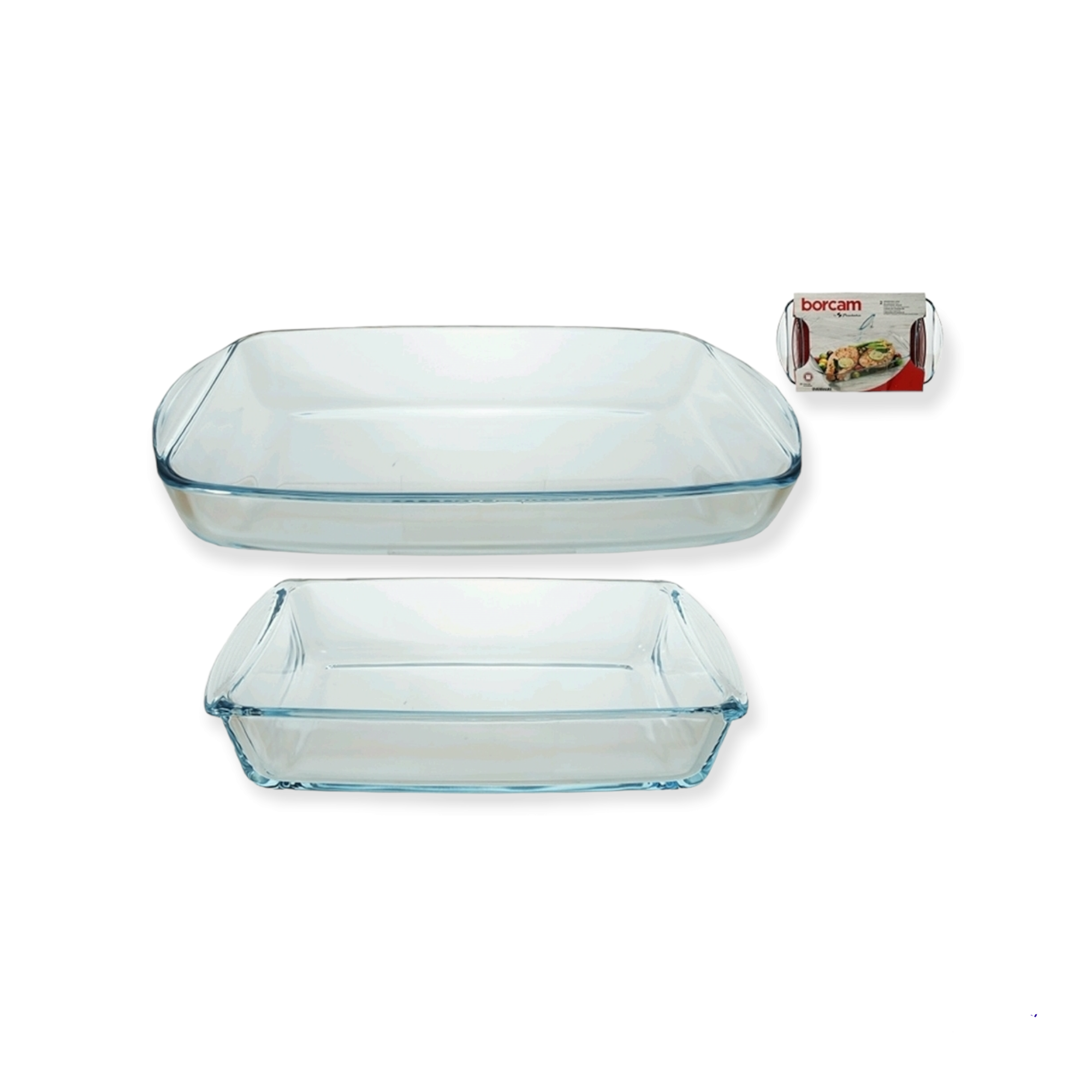 Borcam Glass Serving Dish Casserole 2pc Set 23050