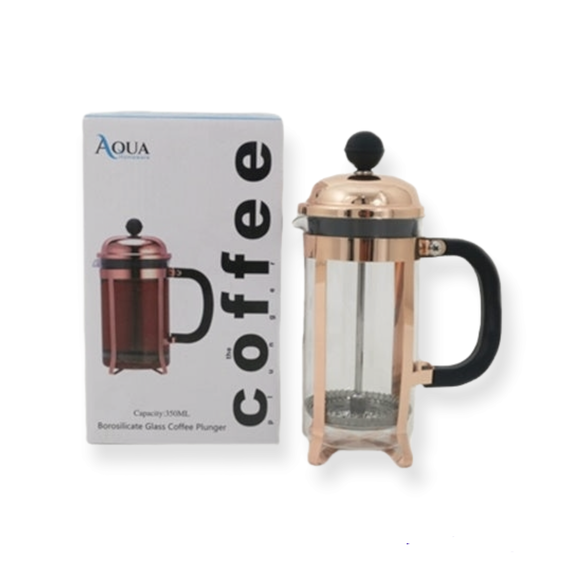 Aqua Coffee Plunger Rose Gold 350ml 10611