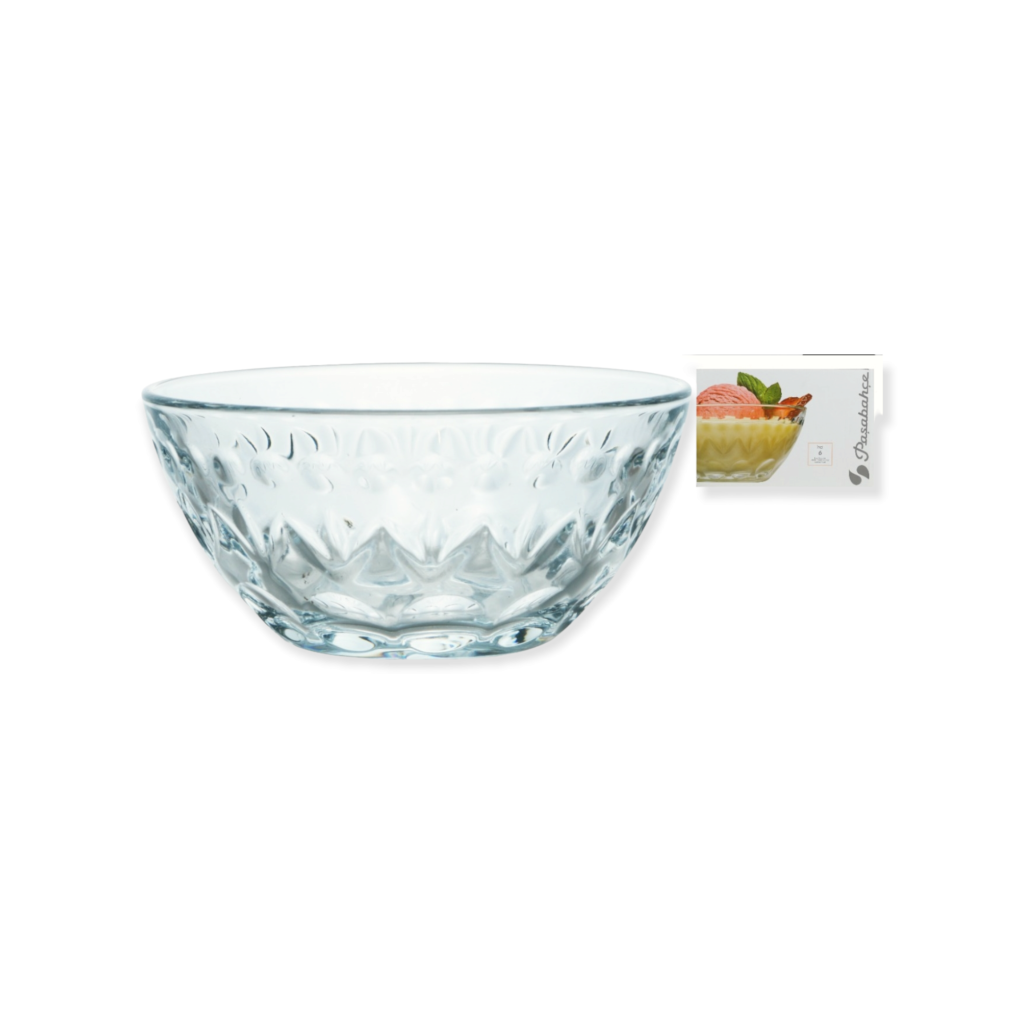 Pasabahce Glass Rotaflex Ice Cream Dessert Bowl 6Pack 23038