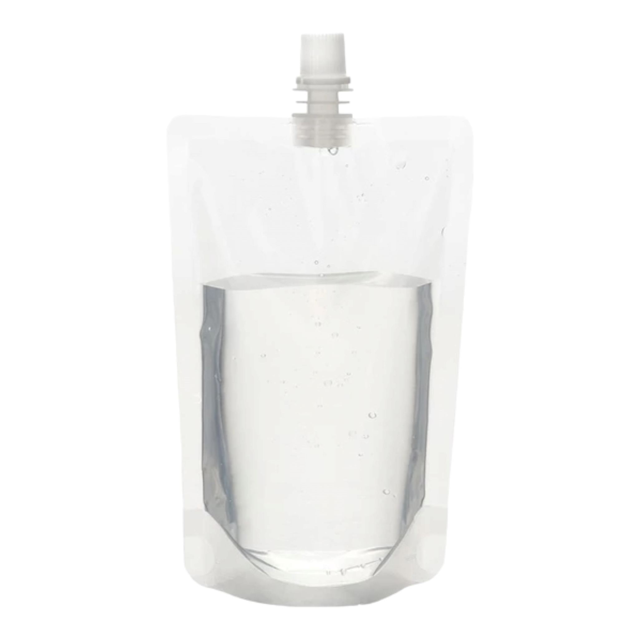 Stand-Up Pouch Bag 500ml Clear with Spout 13x19x3.5cm Resealable Beverage Packaging 100mic