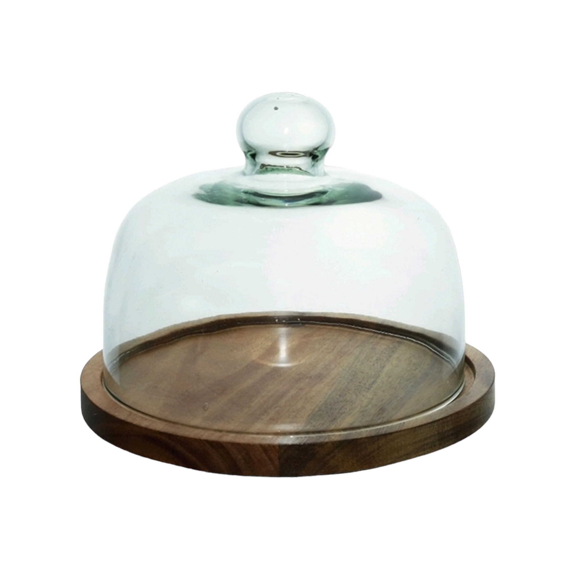 Glass Patisserie Cake Dome Server with Acacia Base Turntable 34563