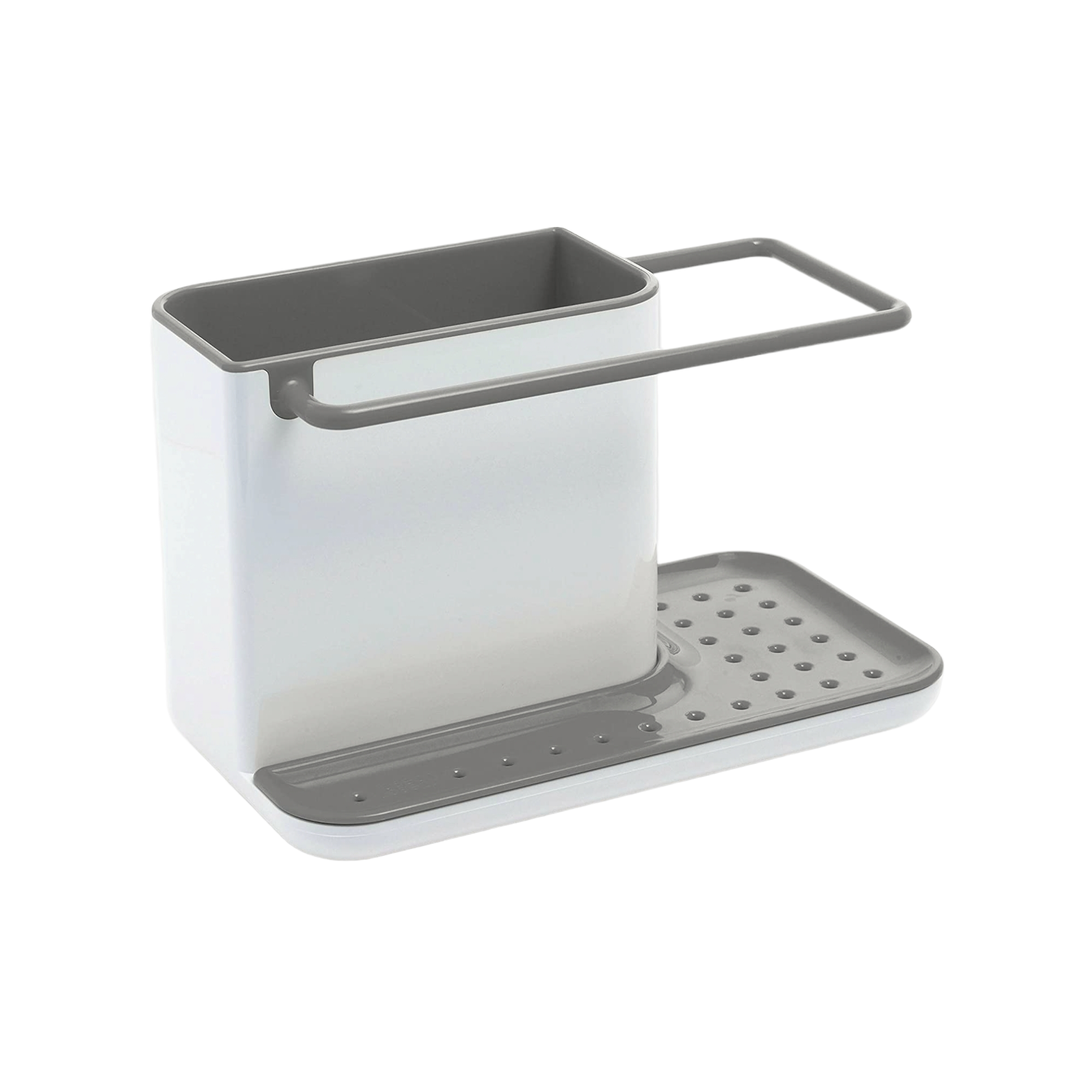 Kitchen Sink Organiser 3 in 1 Plastic Storage Cutlery Rack Grey and White