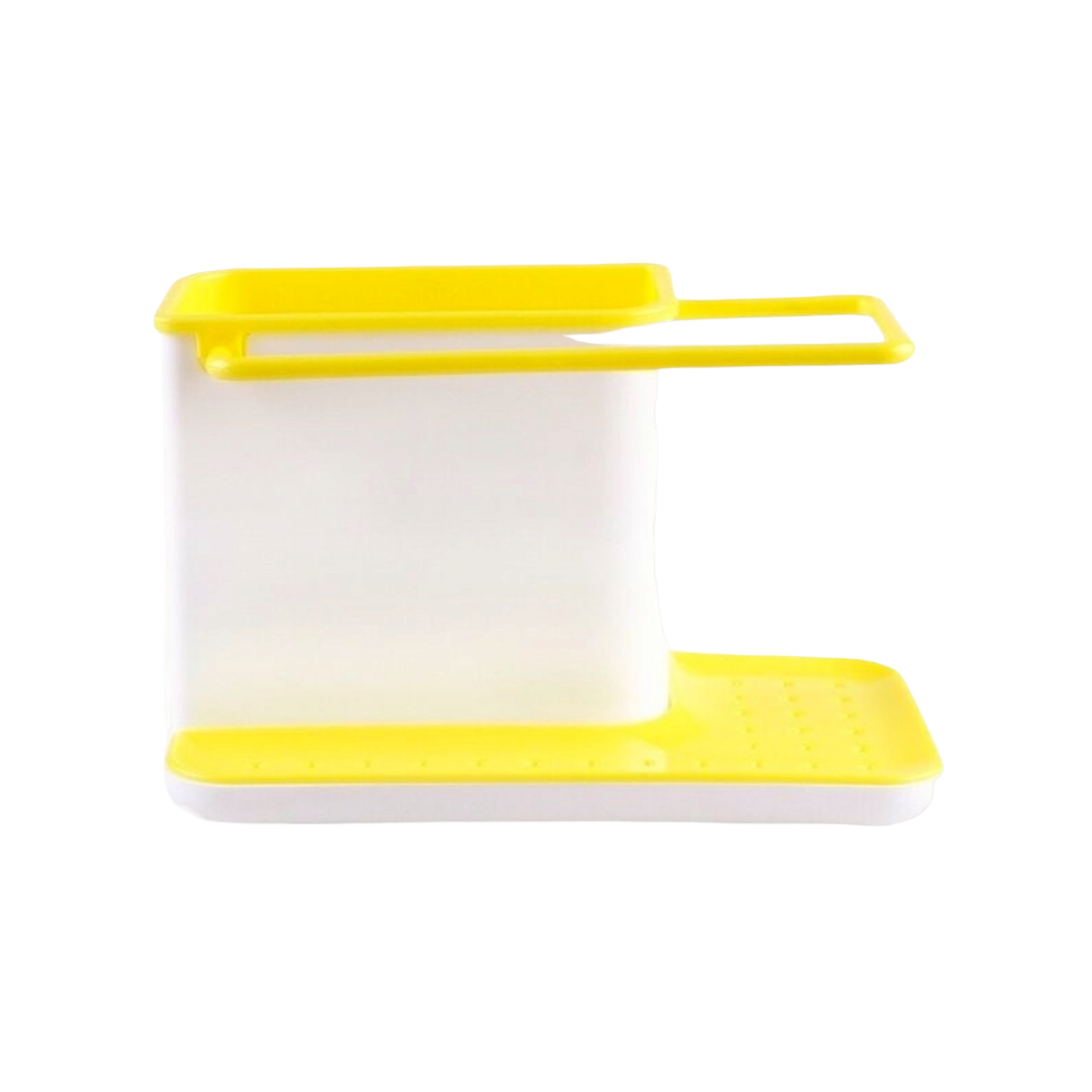 Kitchen Sink Organiser 3 in 1 Plastic Storage Cutlery Rack Yellow & White
