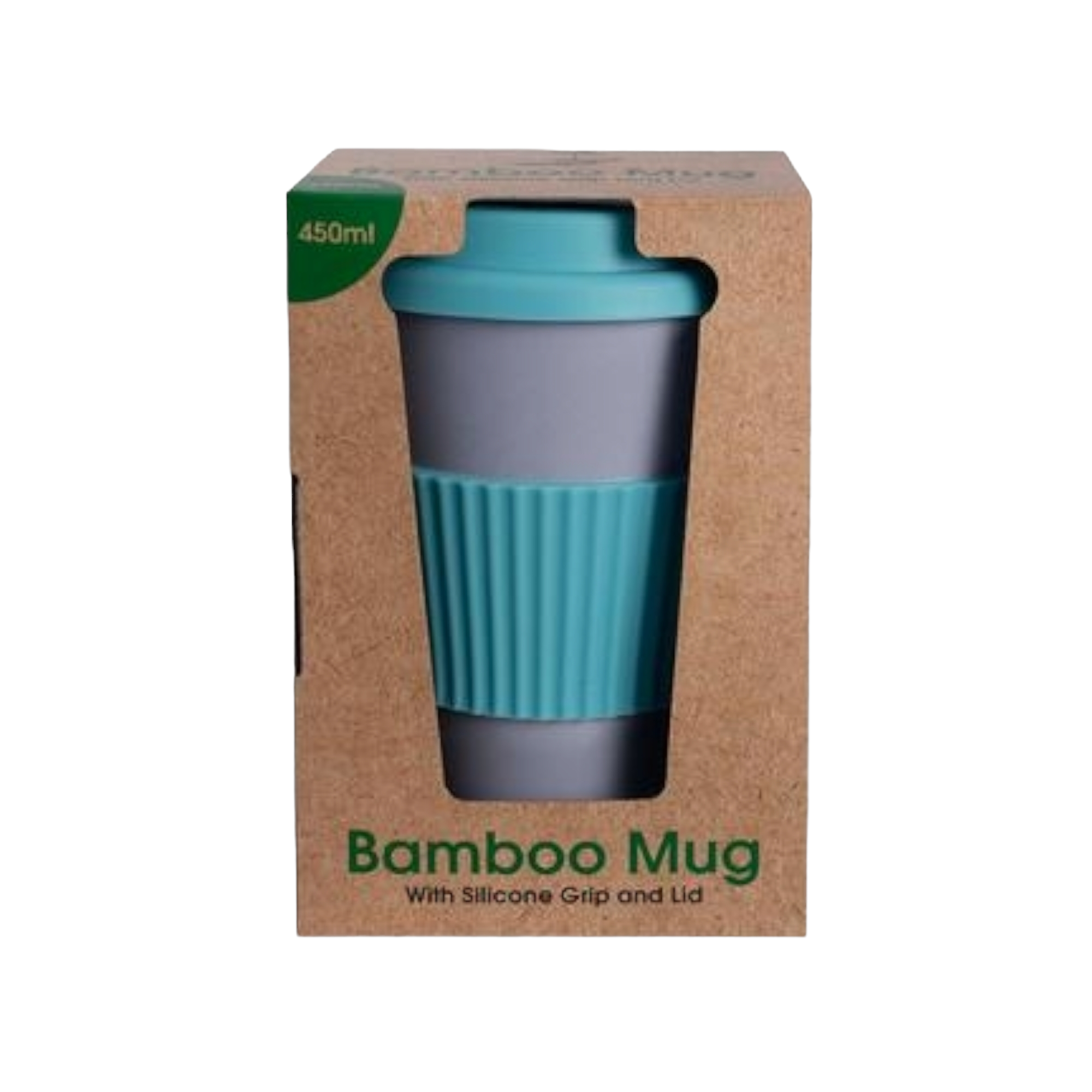 Bamboo Coffee Travel Mug Flask with Lid 7x15cm Teal 018 001000-A