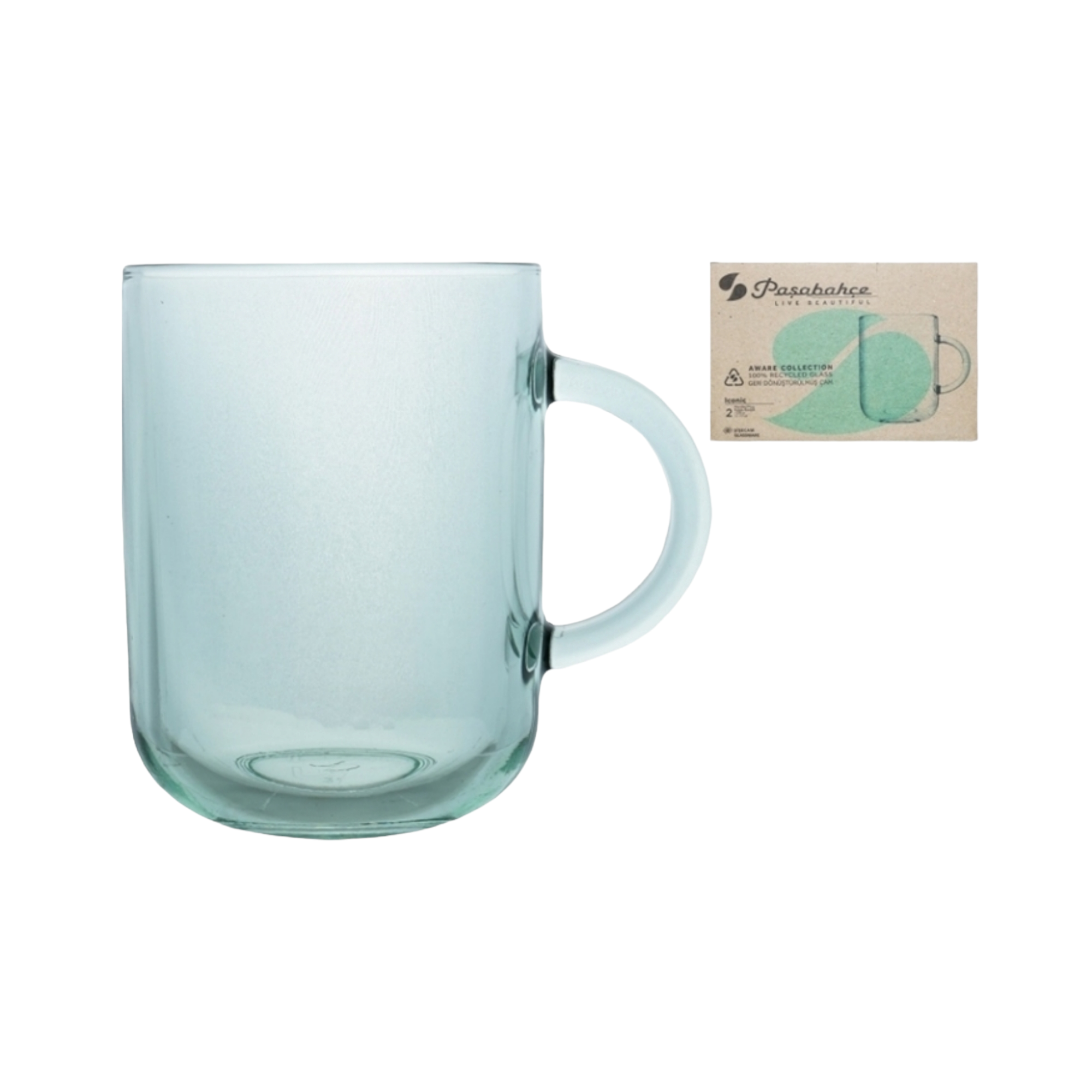 Pasabahce Iconic Recycle Glass Coffee Mug 330ml 2pc 24035