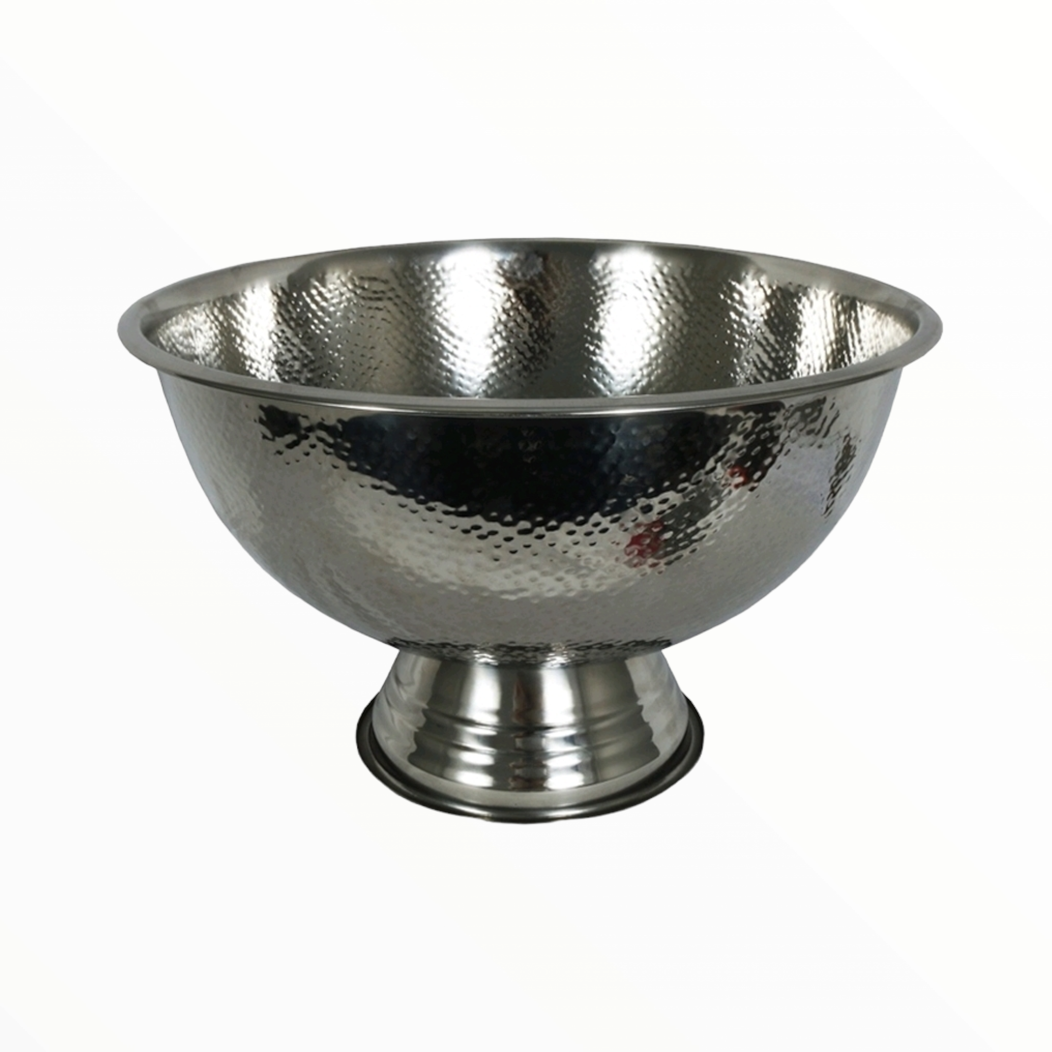 Punch Bowl Stainless Steel On Foot Hammeree 397x241mm 21337
