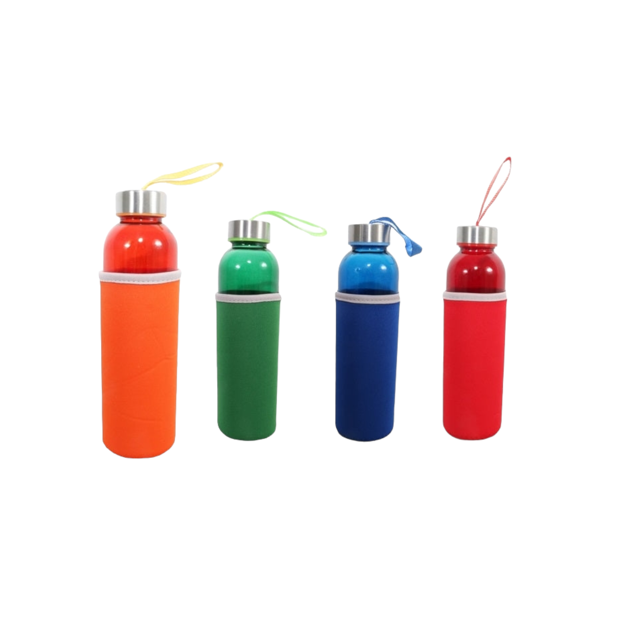 Glass Drinking Bottle Flask 500ml with Cold Sleeve 21127