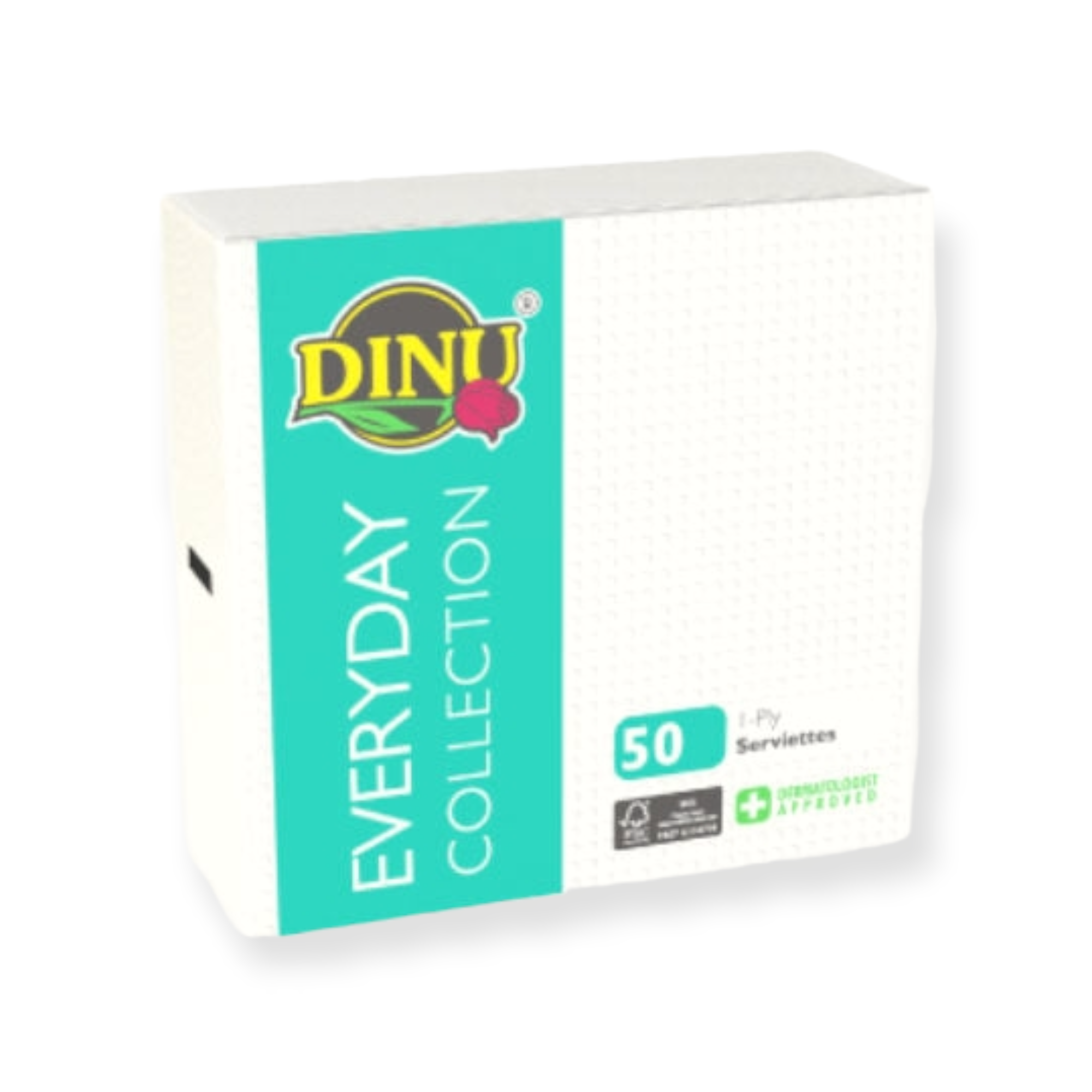 Dinu Serviettes White 1ply 50s - Party Pack Everyday Collection