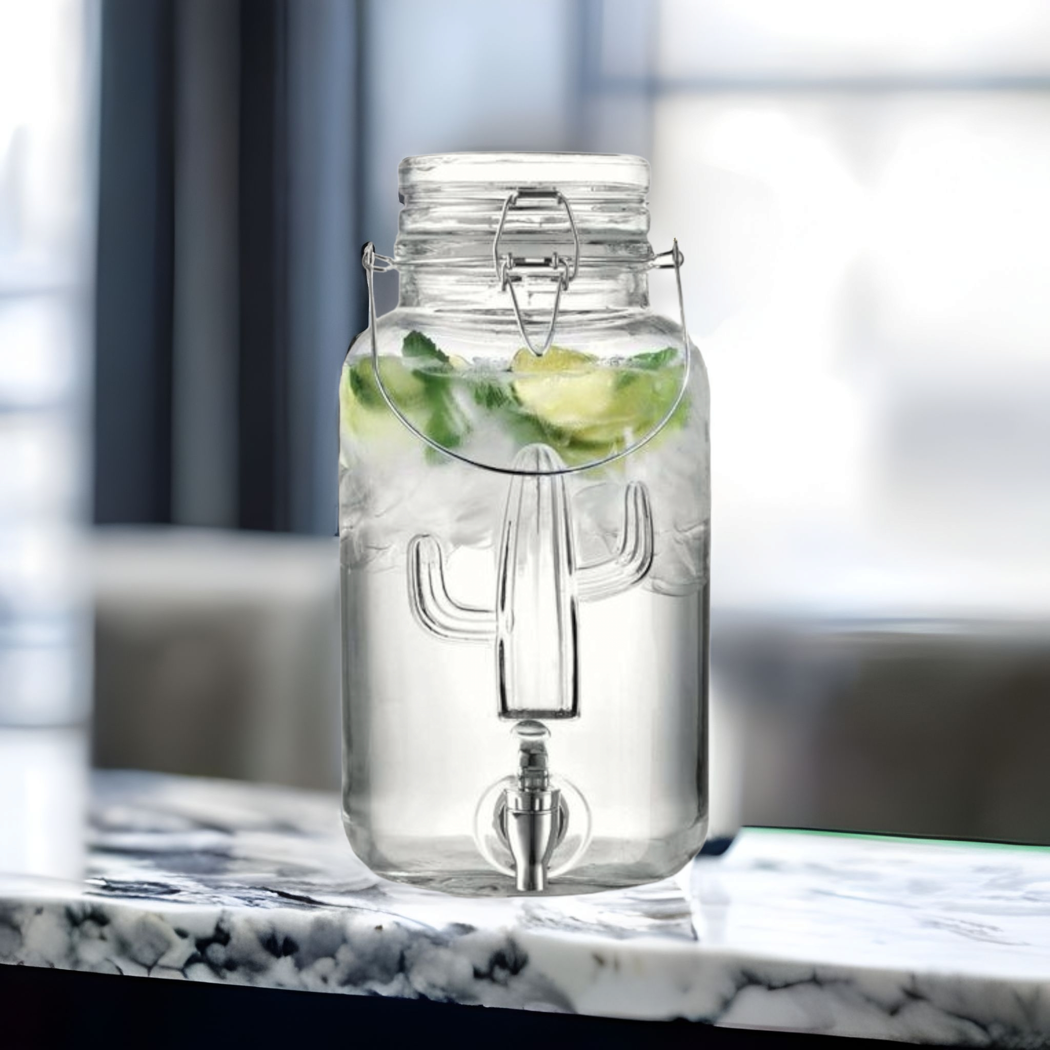 Regent Glass Beverage Dispenser 3.75L Emboss Assorted Design 27162