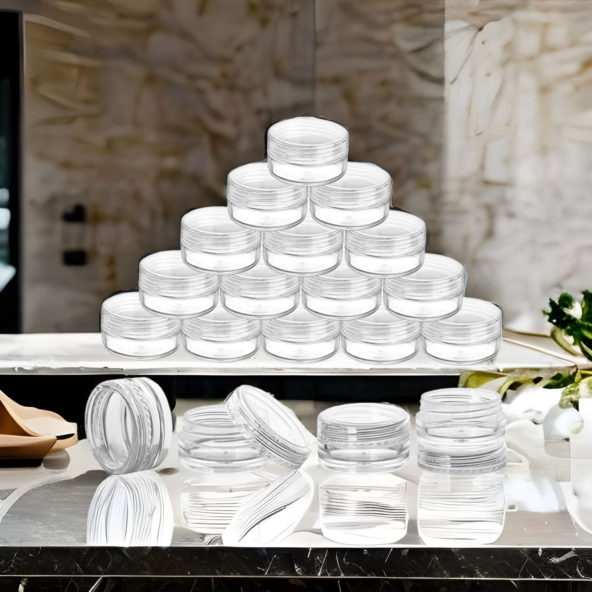 10g Cosmetic Plastic Jar Clear Acrylic Ointment Container with Lid