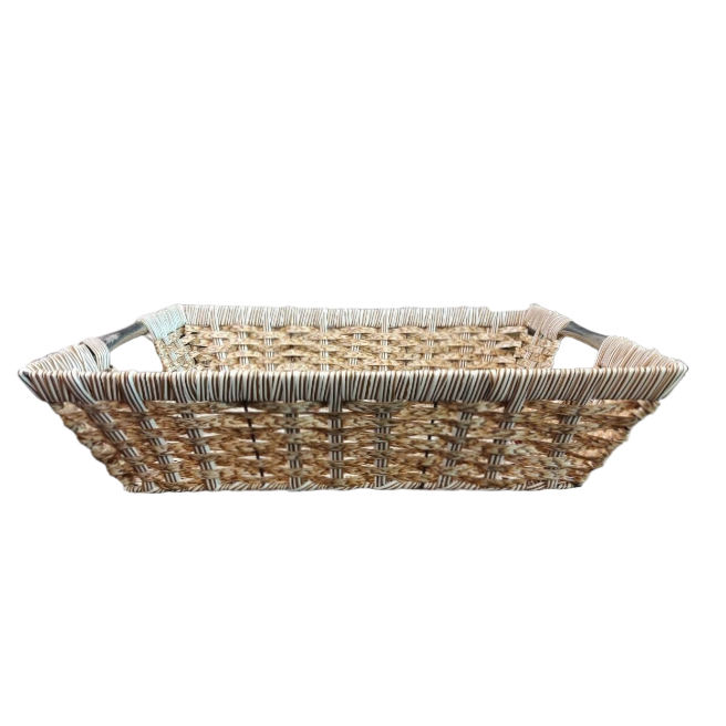 Plastic Woven Fruit Serving Tray Basket Medium 32x42x10.5cm 027B