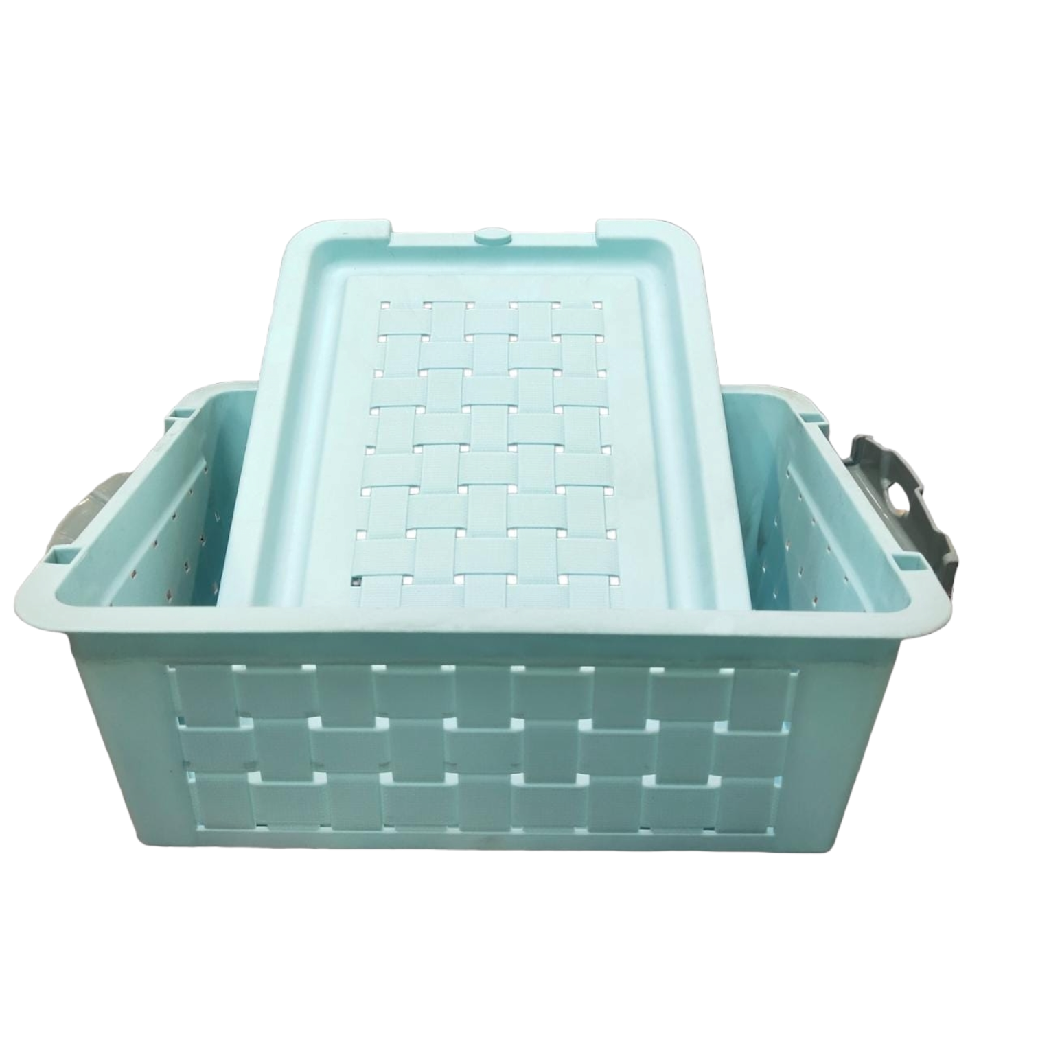 Storage Basket with Clip Lock Lid 29.5x21.5x11.5cm