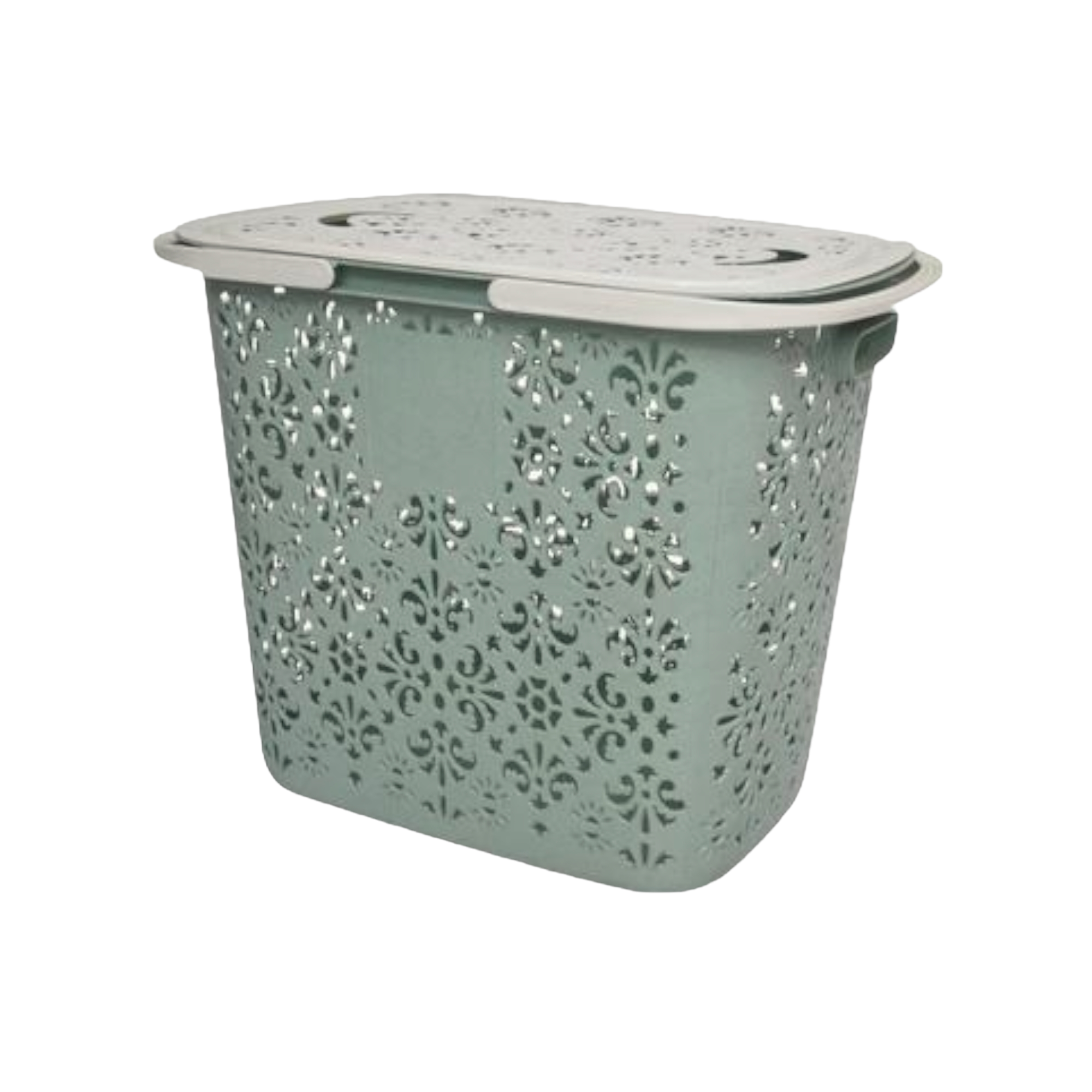 Plastic Storage Basket with Handle and Lid Large