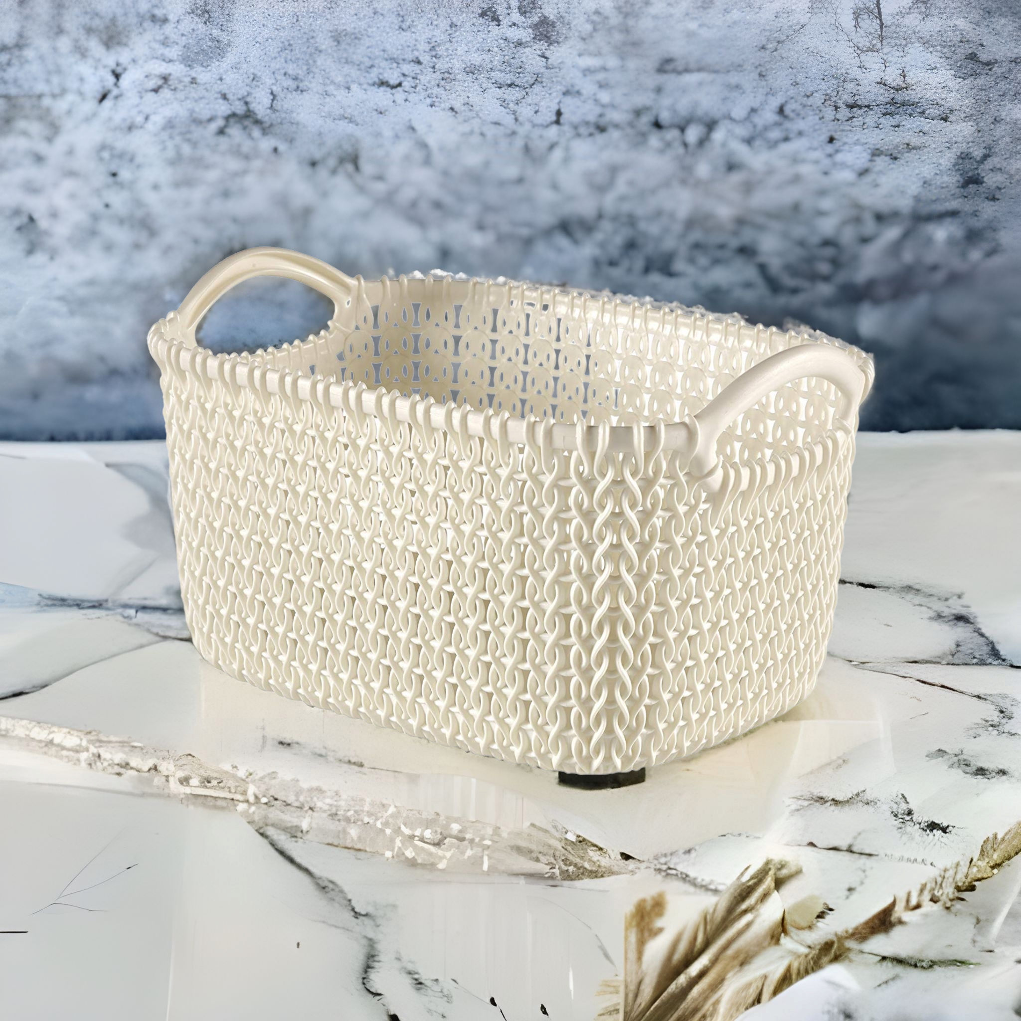 Laundry Knit Carry Basket Plastic Big with Handle