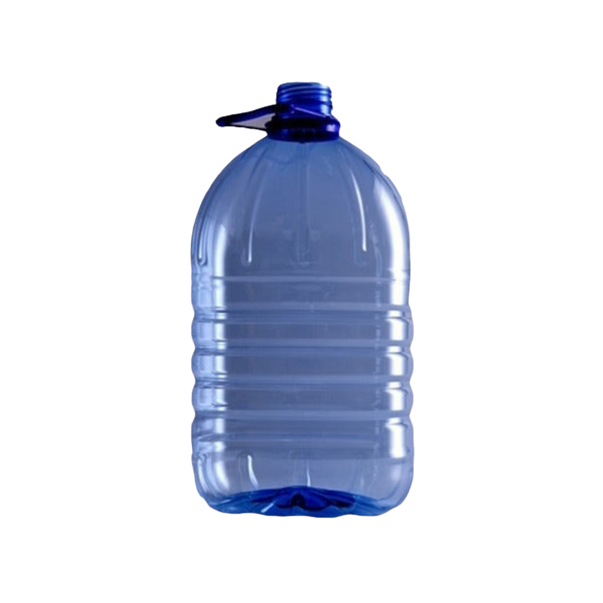 5L Plastic Water Bottle Blue with Lid and Carry Tag
