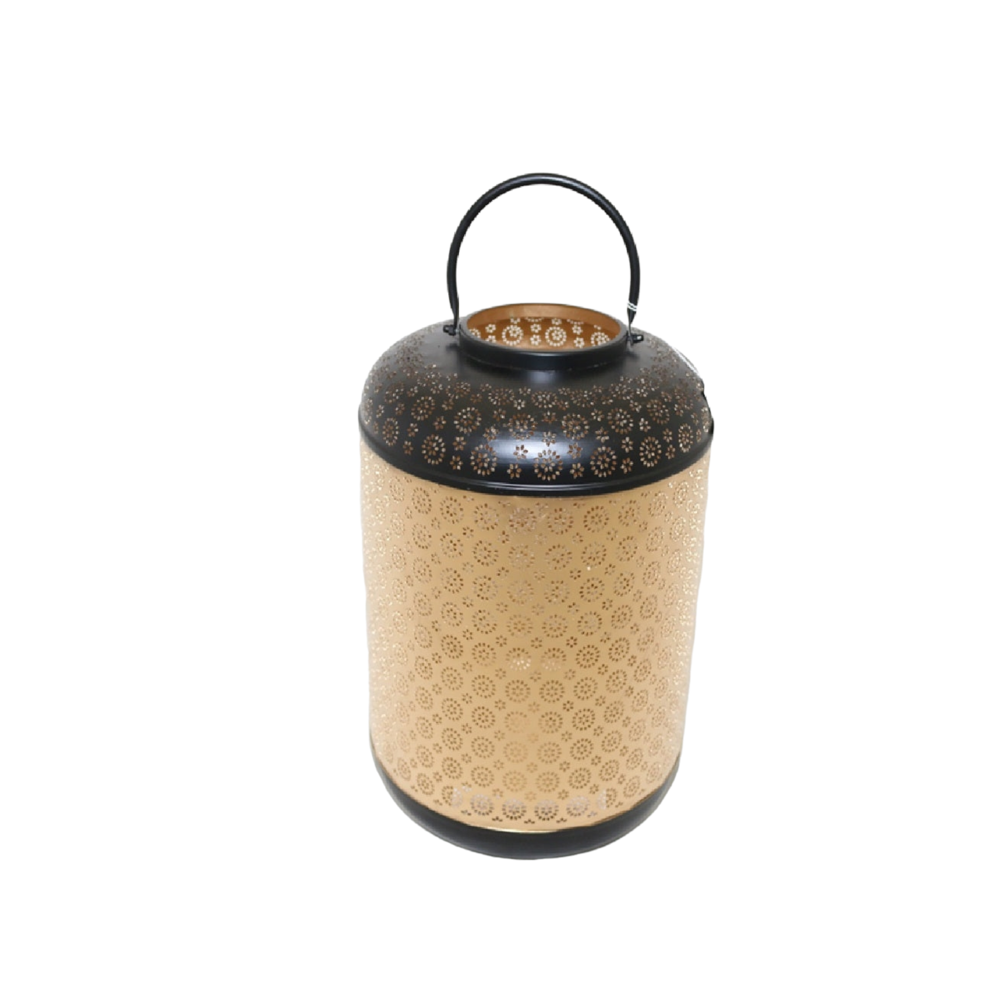 Chinese Metal Lantern Hanging Gold & Black 29cm 13314