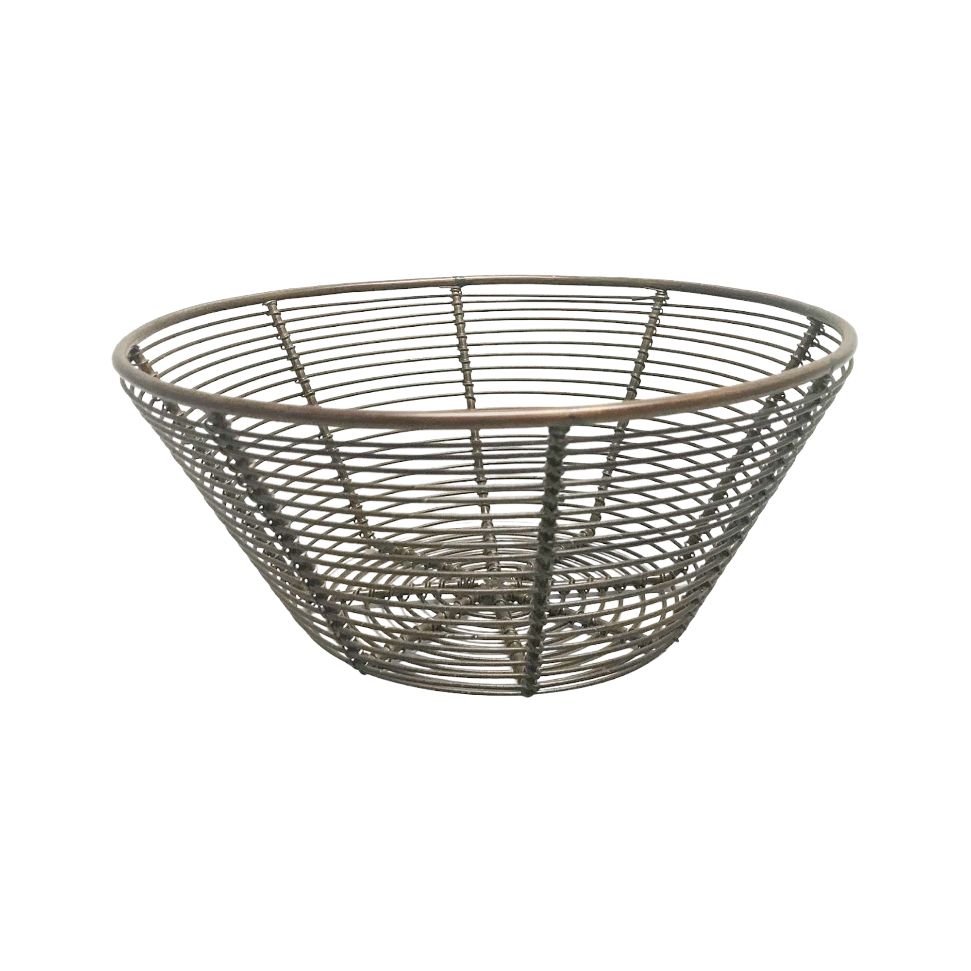 Wire Fruit Serving Basket Bowl Bronze Small