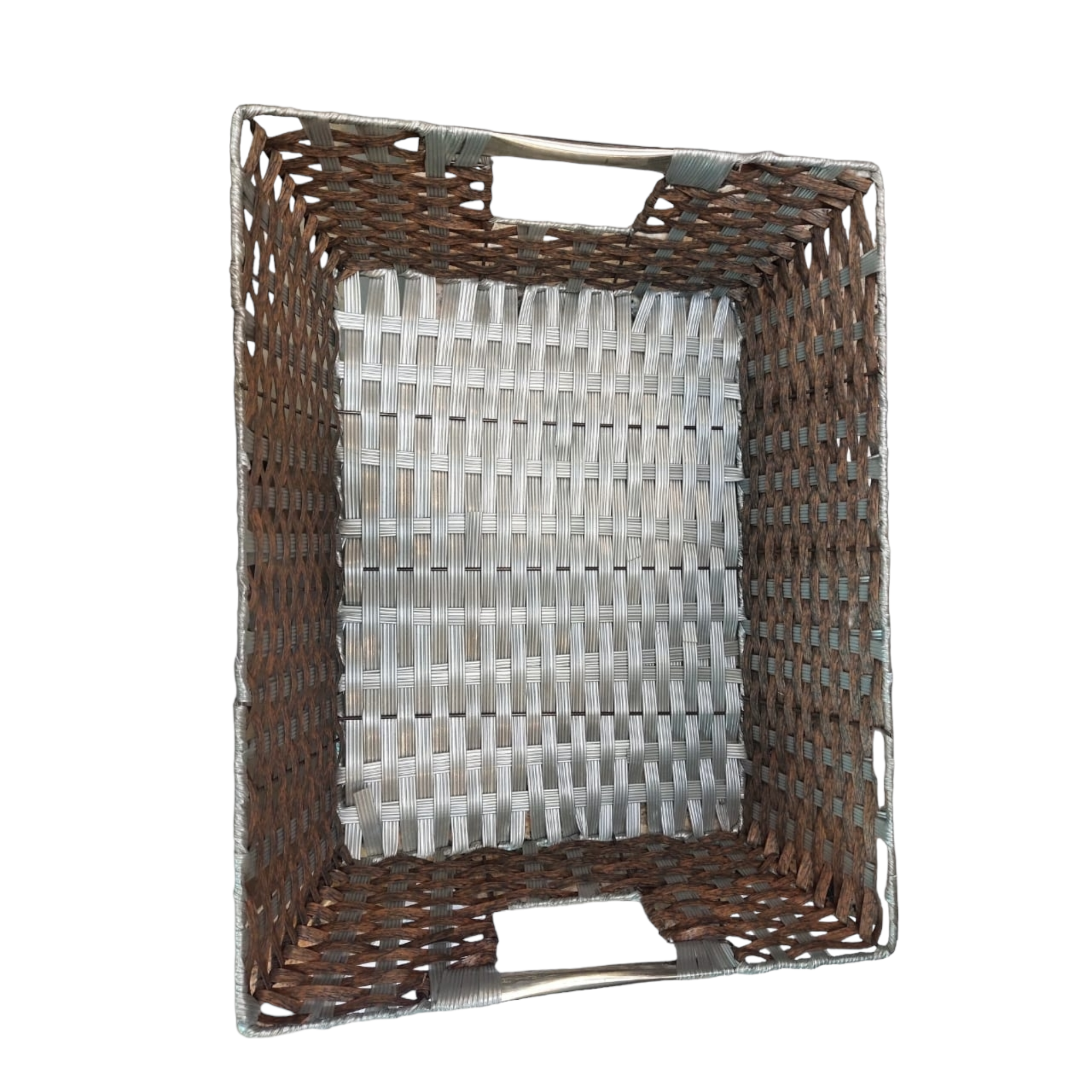 Plastic Woven Fruit Serving Tray Basket Small 29.5x39x10cm 026