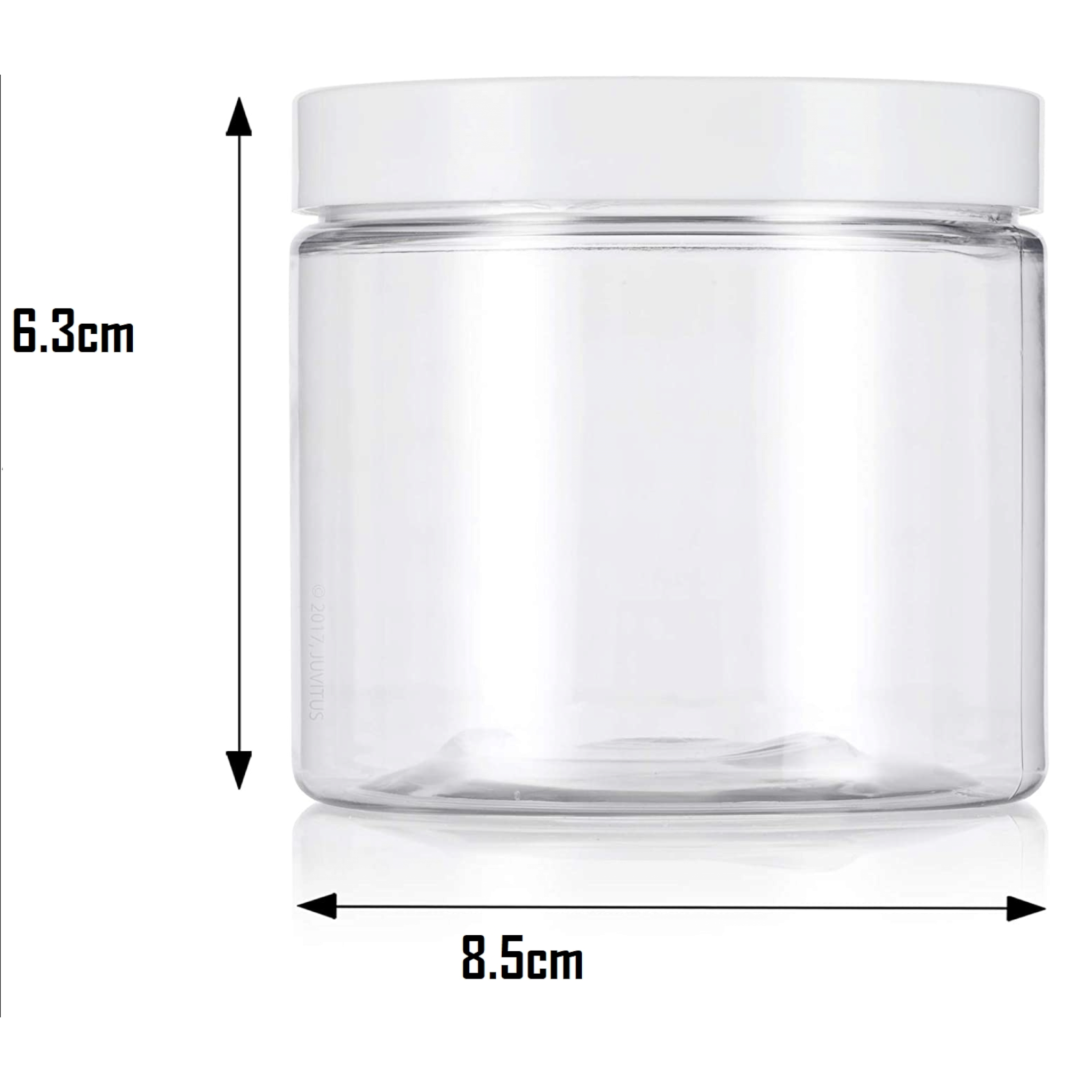 250ml PET Plastic Cosmetic Jar White Lid