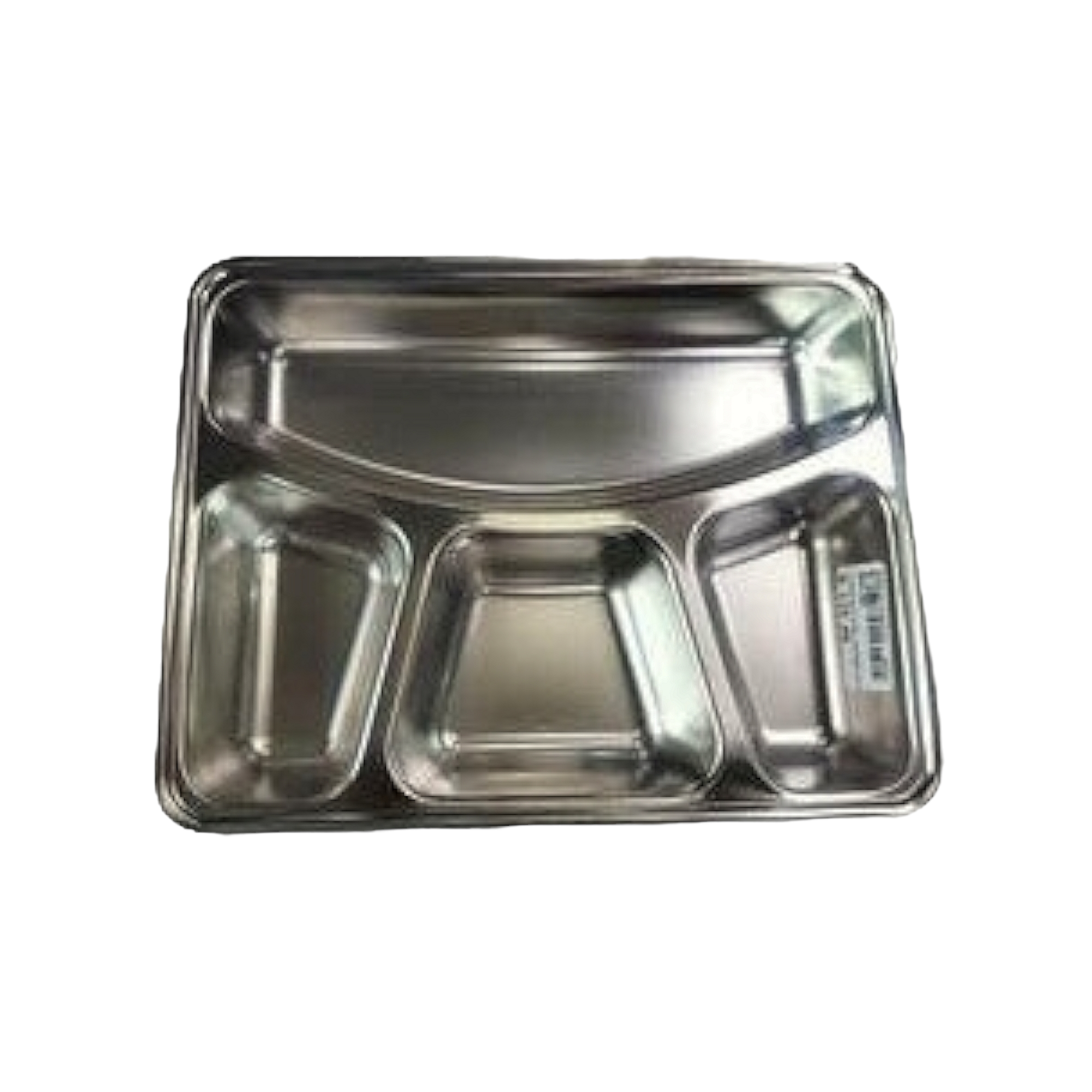 Square 4 Division Stainless Steel Serving Plate